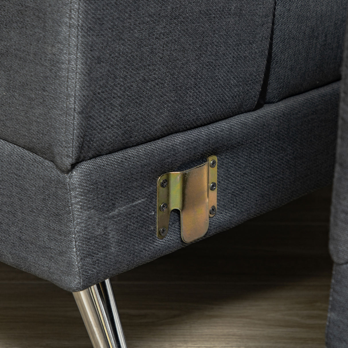 easycomfort easycomfort divano angolare 3 posti in tessuto con poggiatesta regolabili 249 5x162 5x95cm grigio scuro