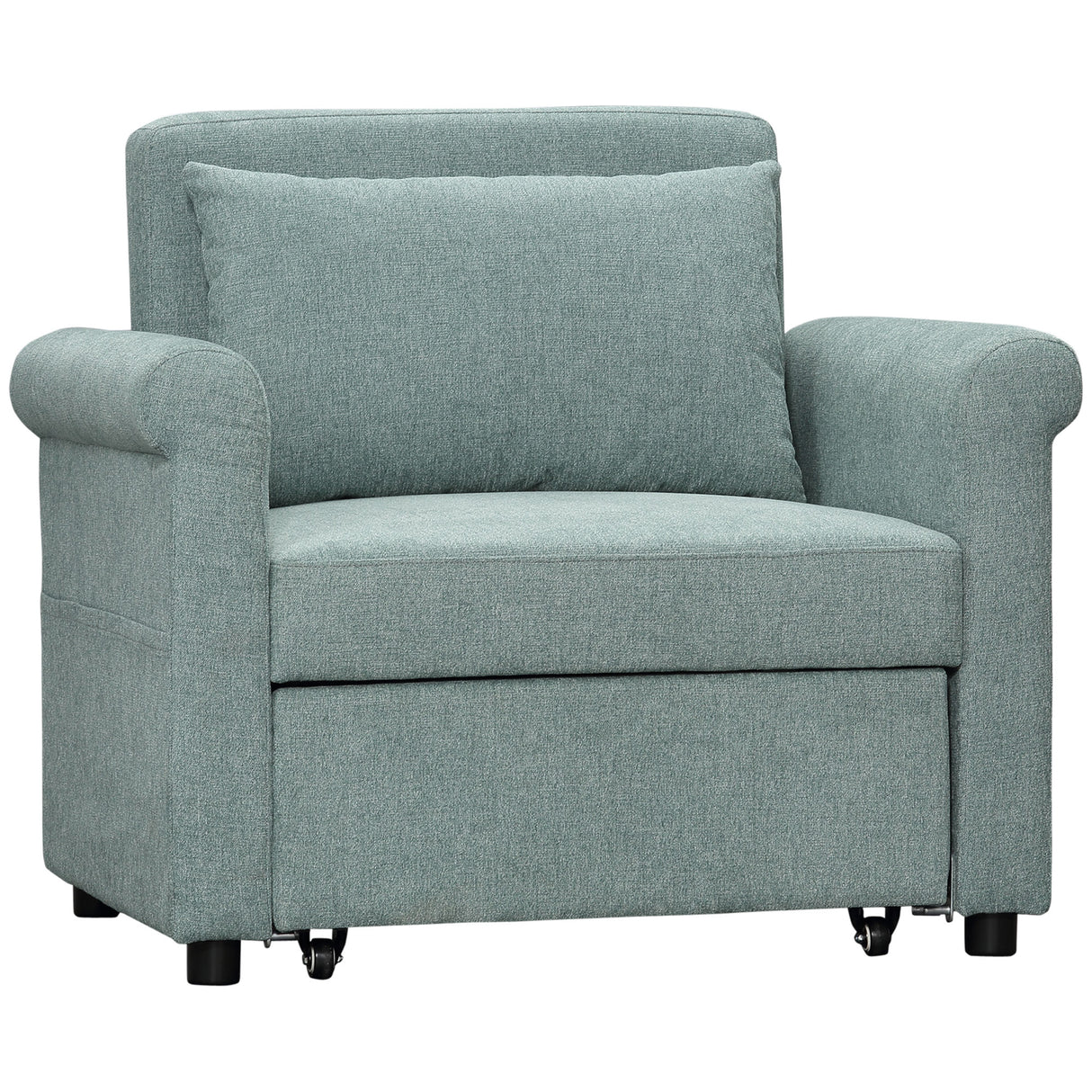 easycomfort easycomfort poltrona letto singolo con schienale regolabile in 4 posizioni e seduta imbottita 96x84 5x87 5 cm verde