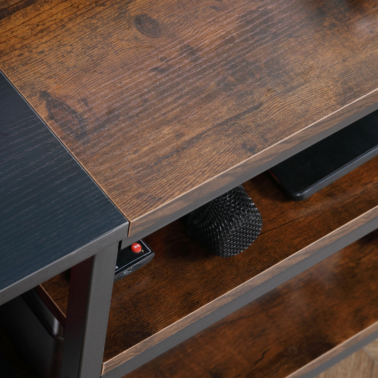 easycomfort easycomfort mobile tv moderno per tv fino a 65 con 6 ripiani aperti in acciaio e truciolato 140x40x50 cm marrone e nero