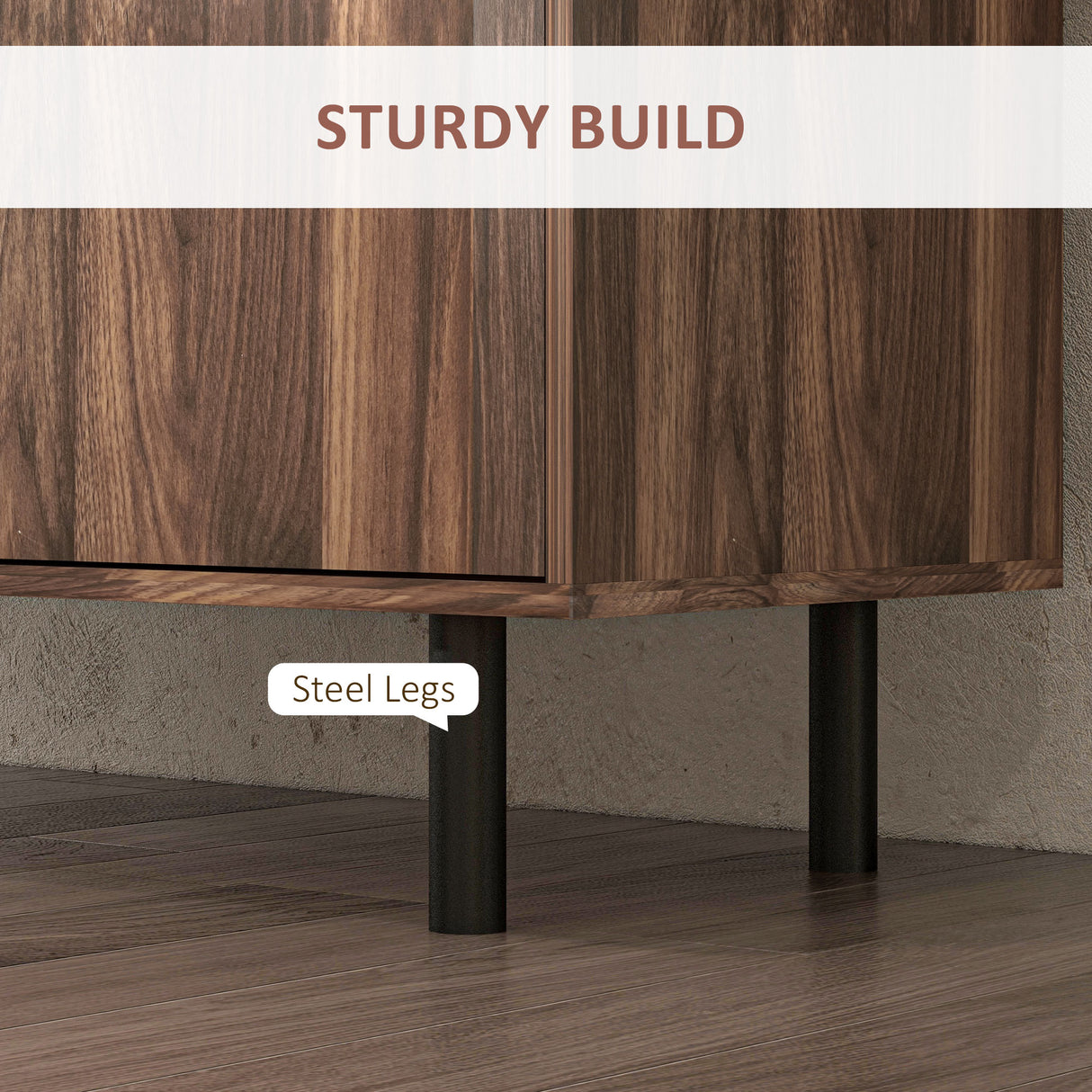 easycomfort easycomfort credenza moderna in legno e truciolato con 2 armadietti e 3 cassetti 127x40x76 cm marrone e nero