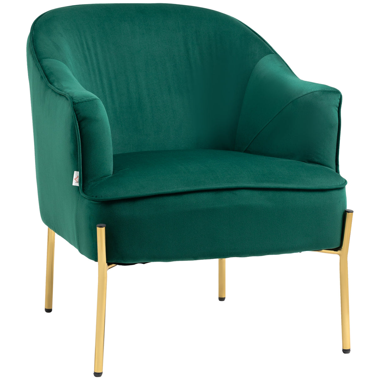 easycomfort easycomfort poltrona da camera da letto in tessuto effetto velluto con gambe in acciaio 62x69x75 cm verde