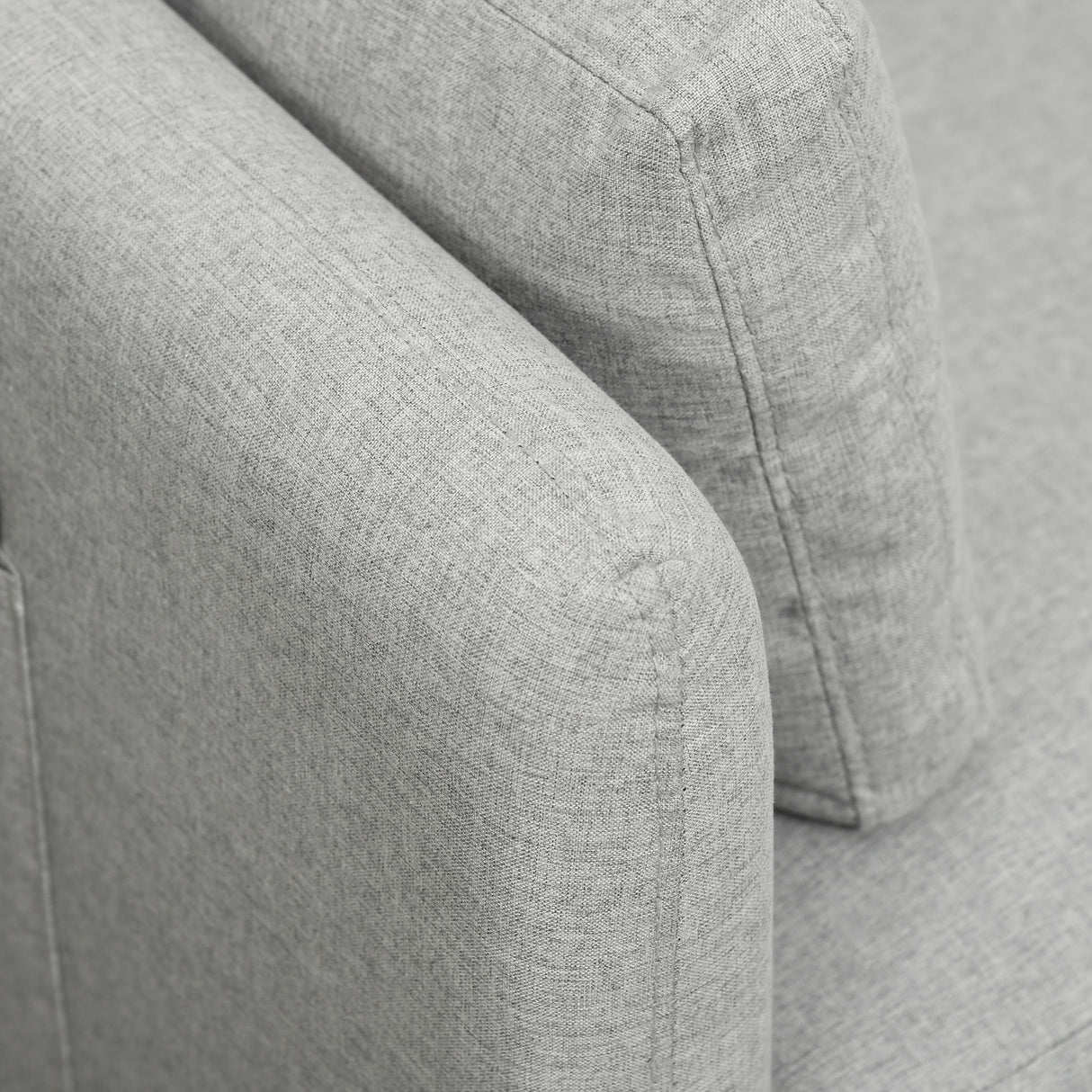 easycomfort easycomfort divano 2 posti per soggiorno in tessuto effetto lino e acciaio con tasche laterali 143x73x77cm grigio