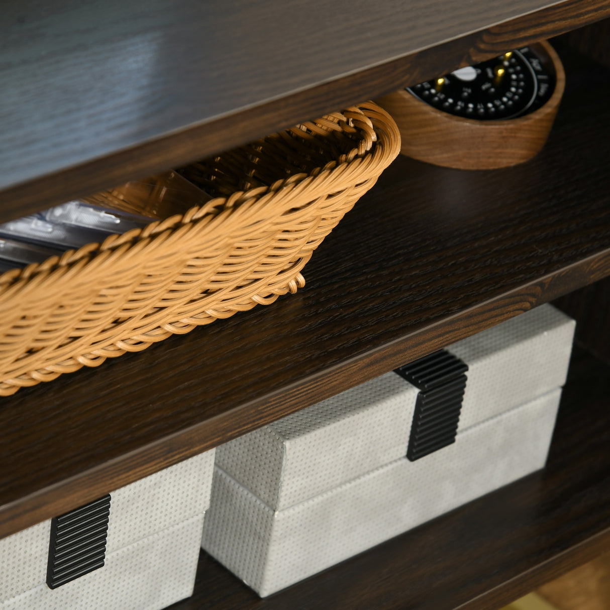 easycomfort easycomfort mobile porta tv fino a 55 con 2 armadietti in legno e metallo 120x39x50 cm marrone e oro