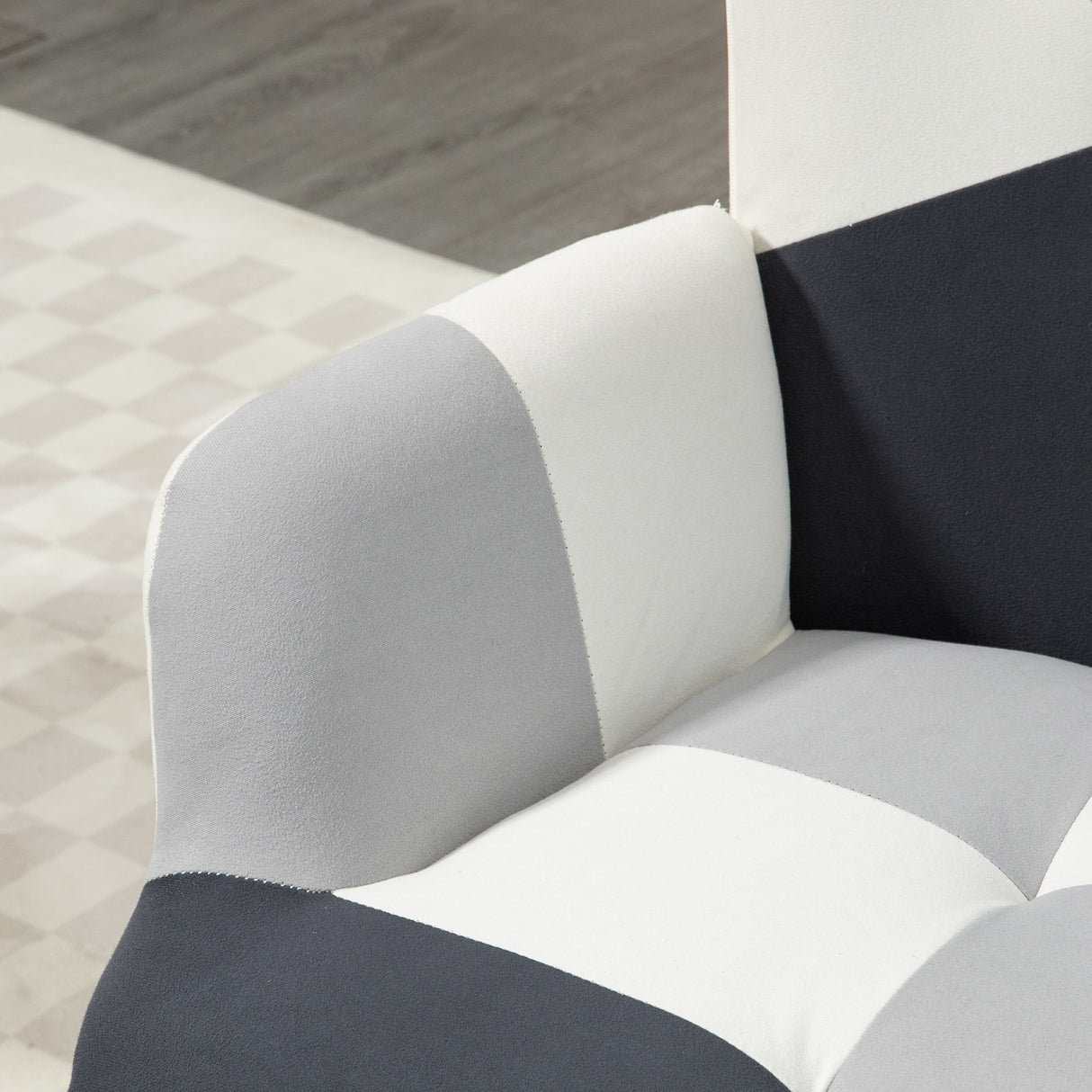 easycomfort easycomfort poltroncina da camera in velluto trapuntato e gambe in legno 66x76x98cm multicolore