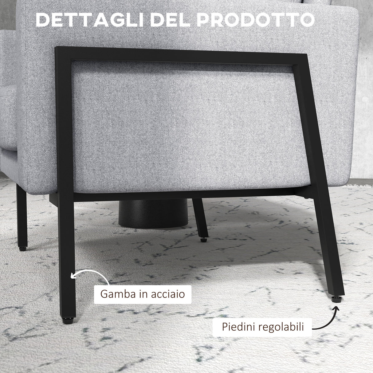 easycomfort easycomfort poltroncina imbottita per soggiorno e camera con cuscini per seduta e schienale 82x70x83 5 cm grigio