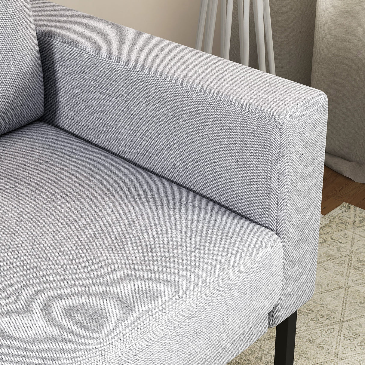 easycomfort easycomfort poltroncina imbottita per soggiorno e camera con cuscini per seduta e schienale 82x70x83 5 cm grigio