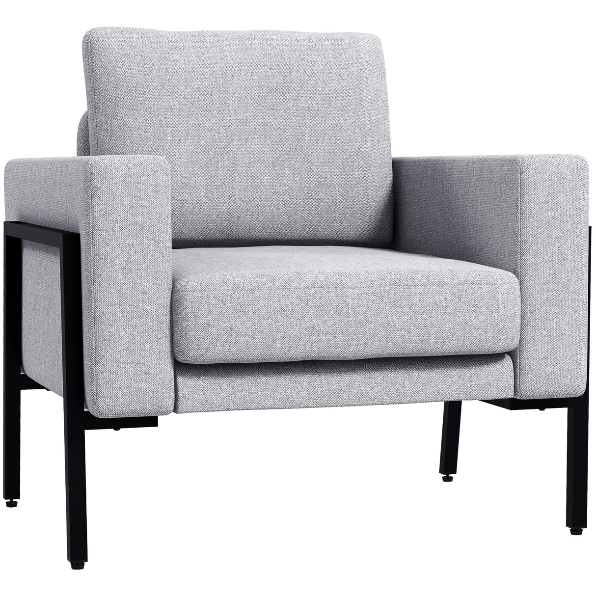 easycomfort easycomfort poltroncina imbottita per soggiorno e camera con cuscini per seduta e schienale 82x70x83 5 cm grigio