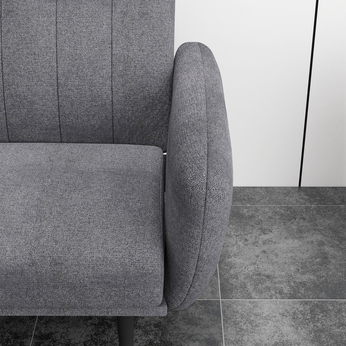 easycomfort easycomfort divano letto 3 posti con schienale reclinabile a 3 livelli in tessuto 208x84x82cm grigio