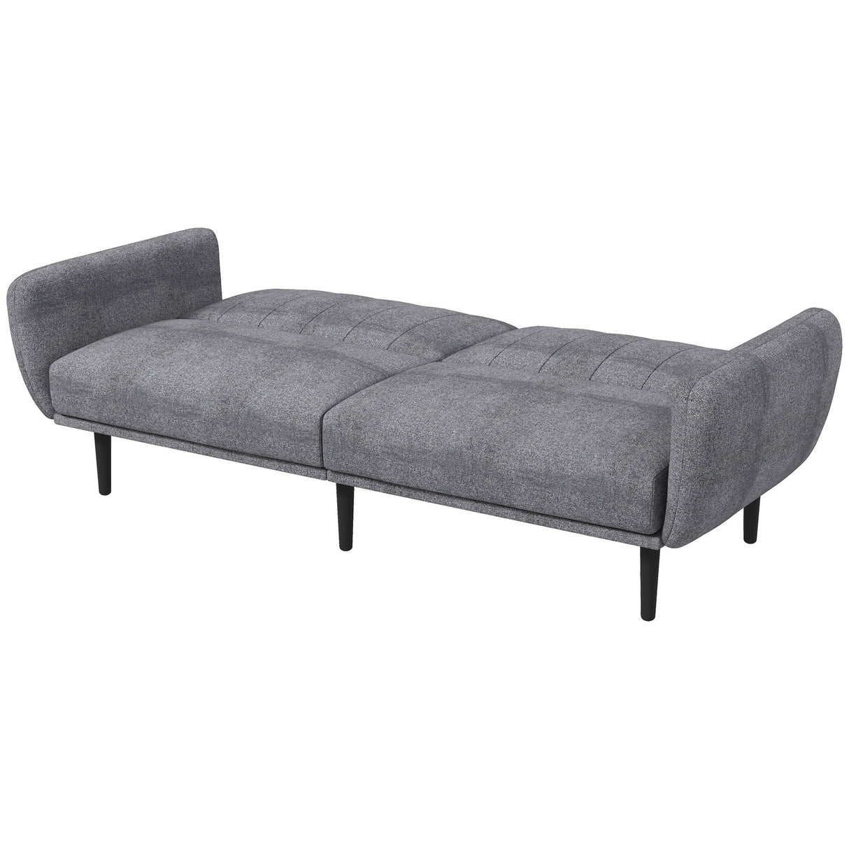 easycomfort easycomfort divano letto 3 posti con schienale reclinabile a 3 livelli in tessuto 208x84x82cm grigio