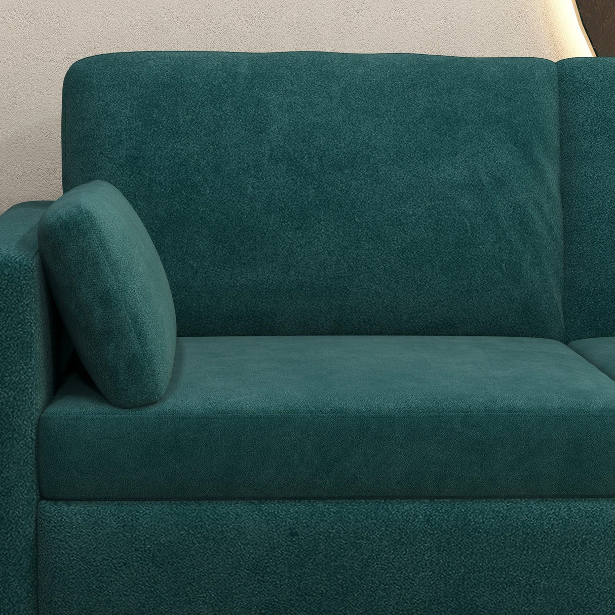 easycomfort easycomfort divano 3 posti in velluto con cuscini e seduta imbottita 178x82x85cm verde scuro