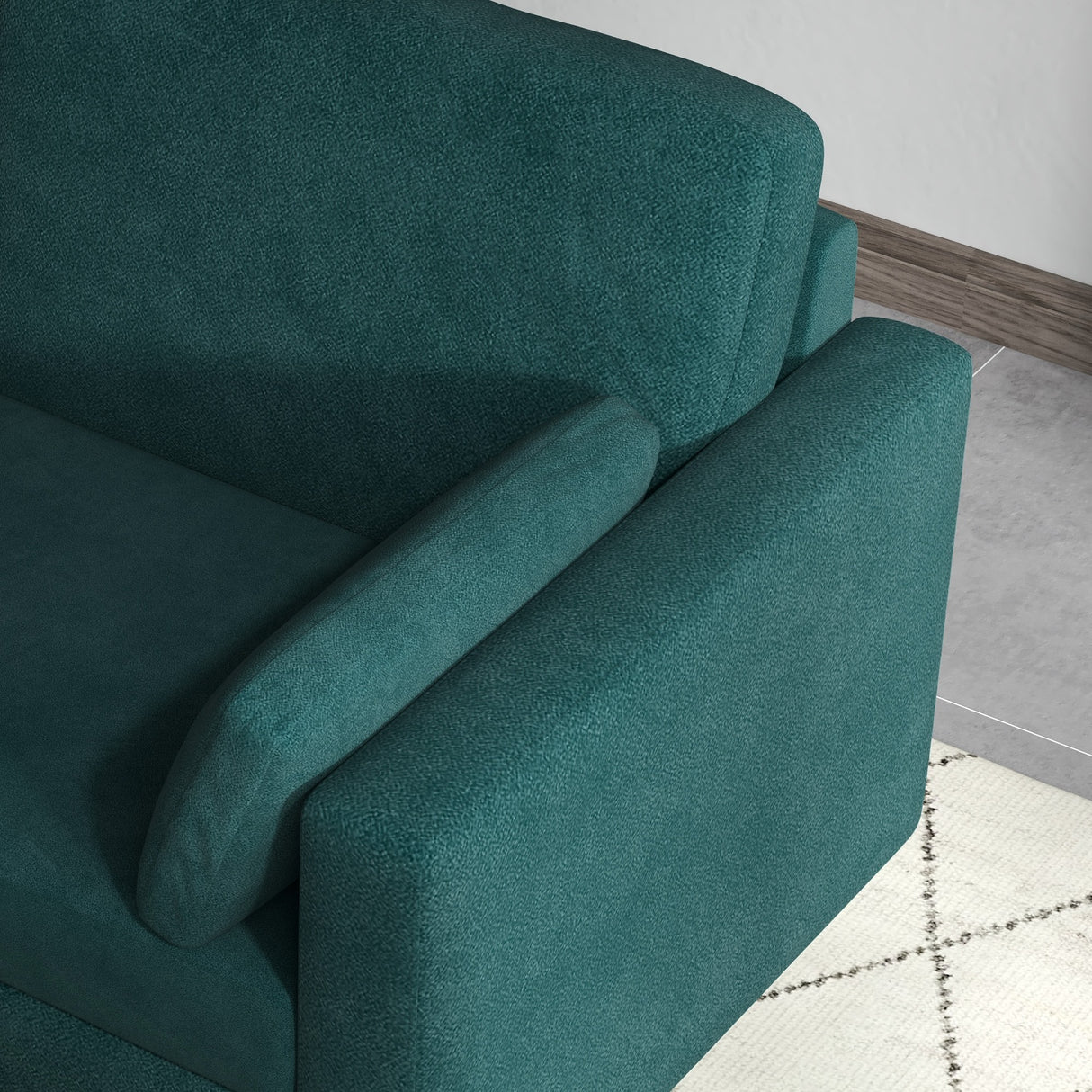 easycomfort easycomfort divano 3 posti in velluto con cuscini e seduta imbottita 178x82x85cm verde scuro