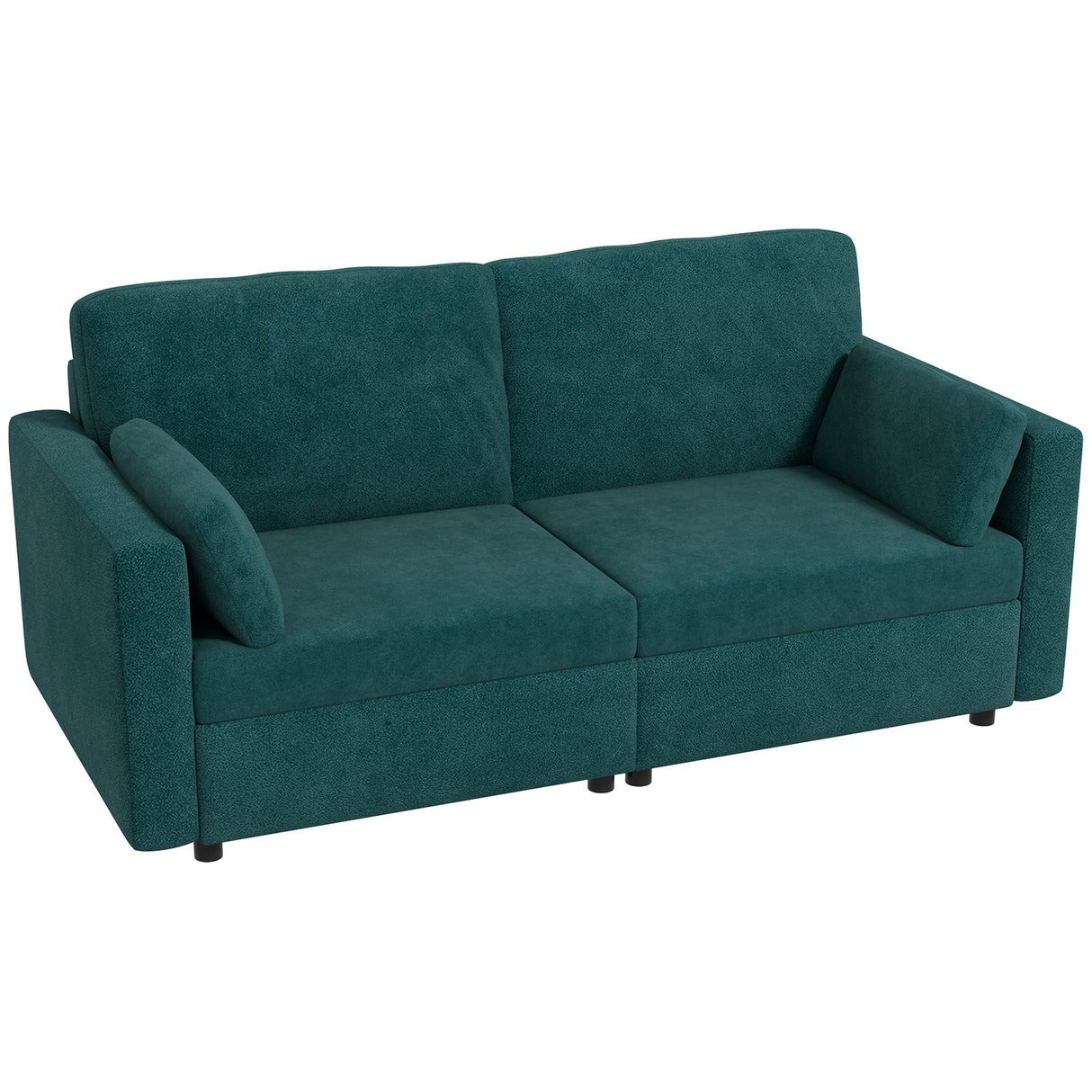 easycomfort easycomfort divano 3 posti in velluto con cuscini e seduta imbottita 178x82x85cm verde scuro