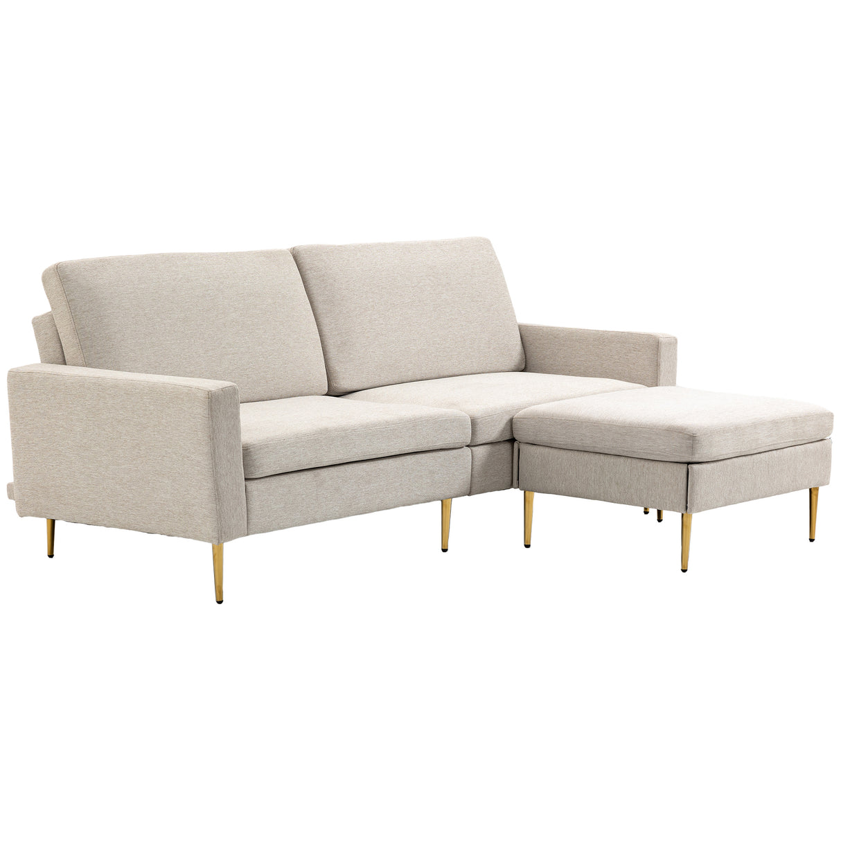 easycomfort easycomfort divano letto 3 posti in tessuto con poggiapiedi e schienale a 5 reclinazioni 213x91x83cm crema