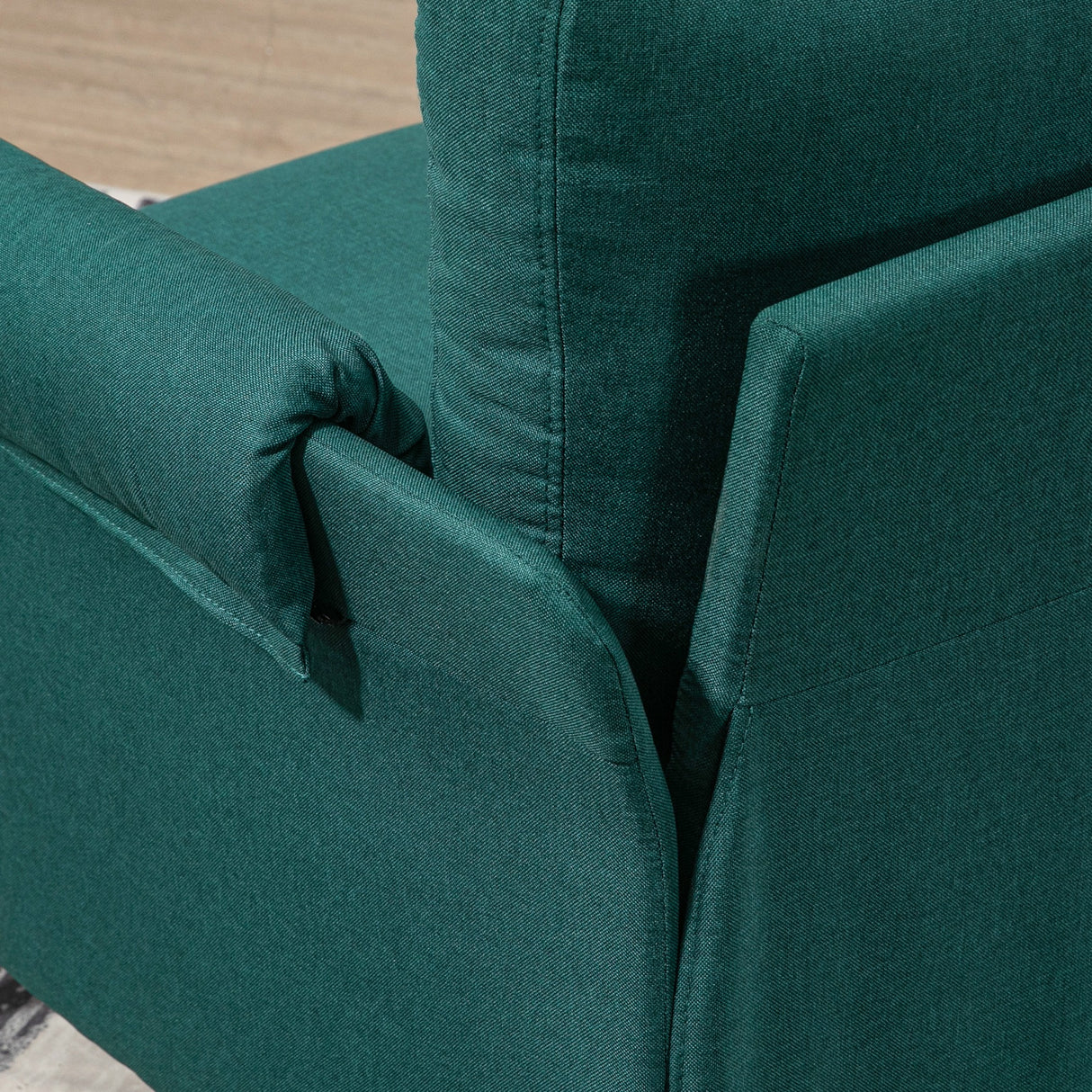 easycomfort easycomfort poltrona darredo in tessuto effetto lino traspirante con braccioli arrotolati 63x71x83 cm verde