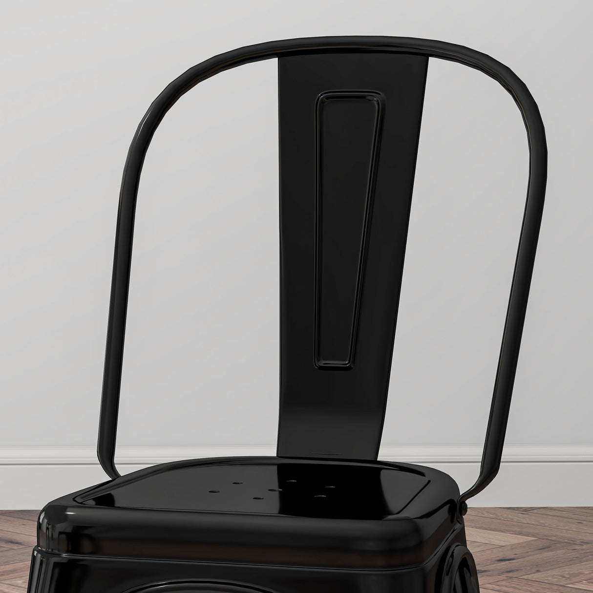 easycomfort easycomfort set da 4 sedie da cucina impilabili stile industriale in acciaio 45x53x85cm nero