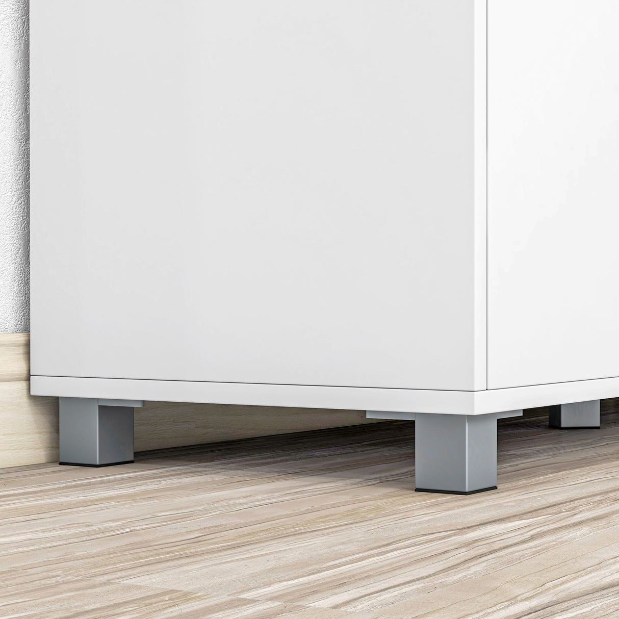 easycomfort easycomfort credenza moderna da cucina in legno con armadietti cassetto e vano aperto 105x39x83cm bianco