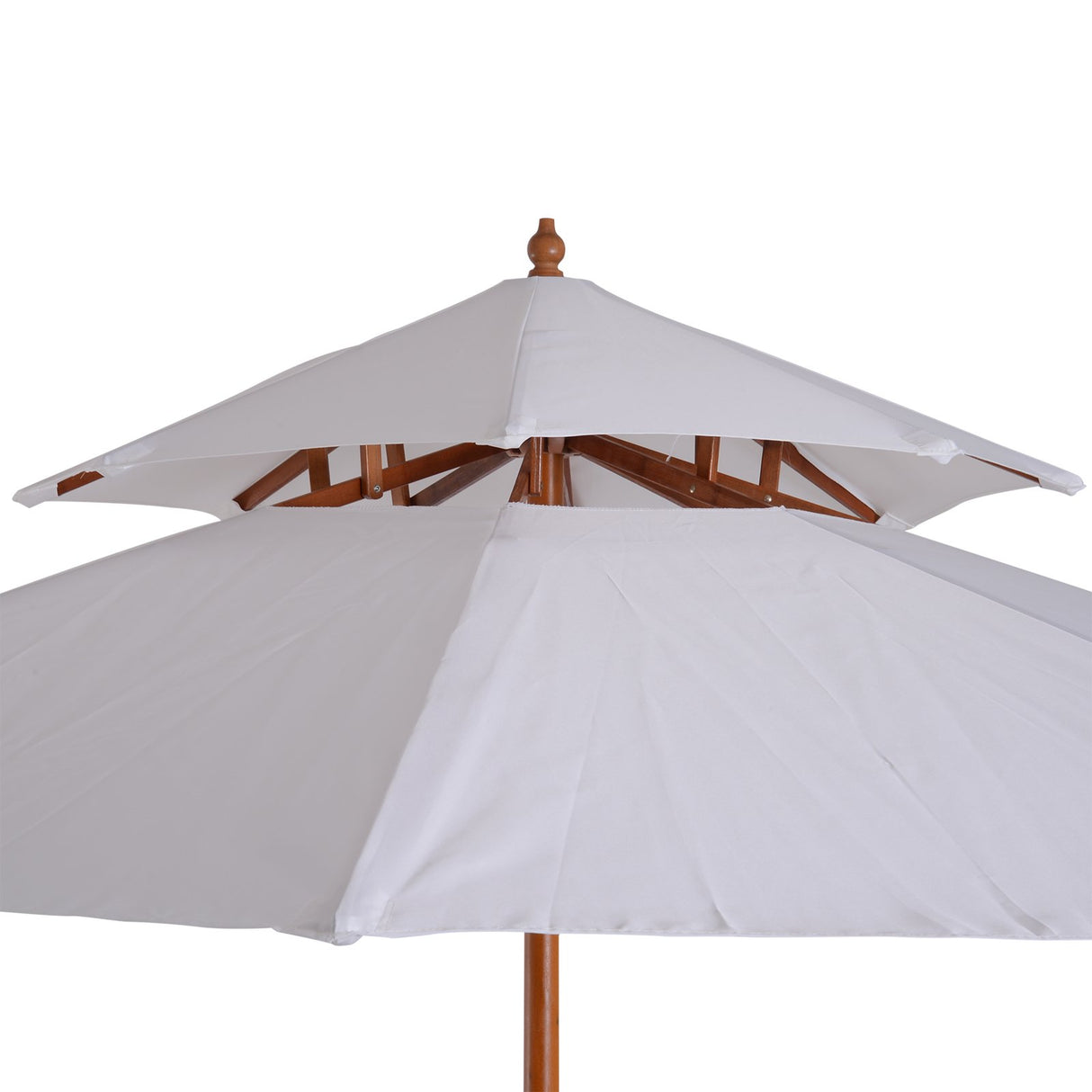 easycomfort easycomfort ombrellone da giardino terrazzo in legno con doppio tetto impermeabile crema 2.72.6m ean 8054144134093