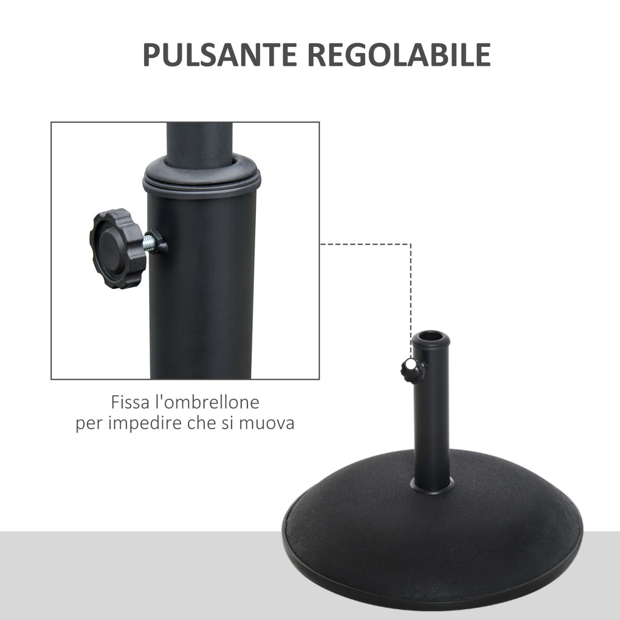 easycomfort easycomfort base per ombrellone da giardino in cemento per ombrelloni con palo di 35mm 38mm 48mm nero 50x37cm ean 8054111844376