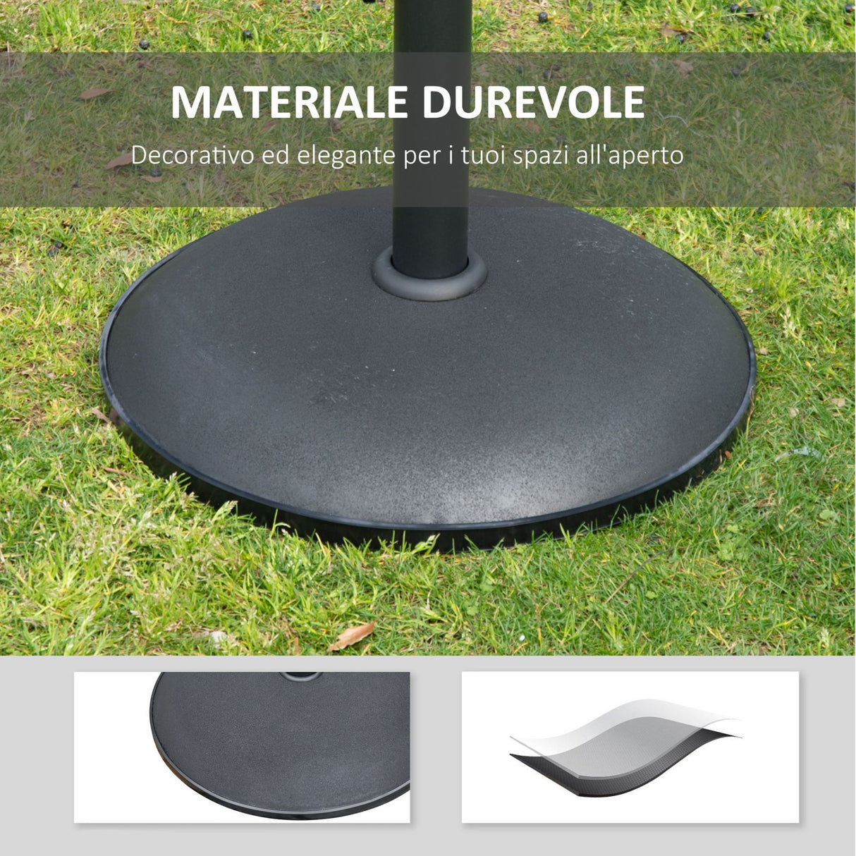 easycomfort easycomfort base per ombrellone da giardino in cemento per ombrelloni con palo di 35mm 38mm 48mm nero 50x37cm ean 8054111844376