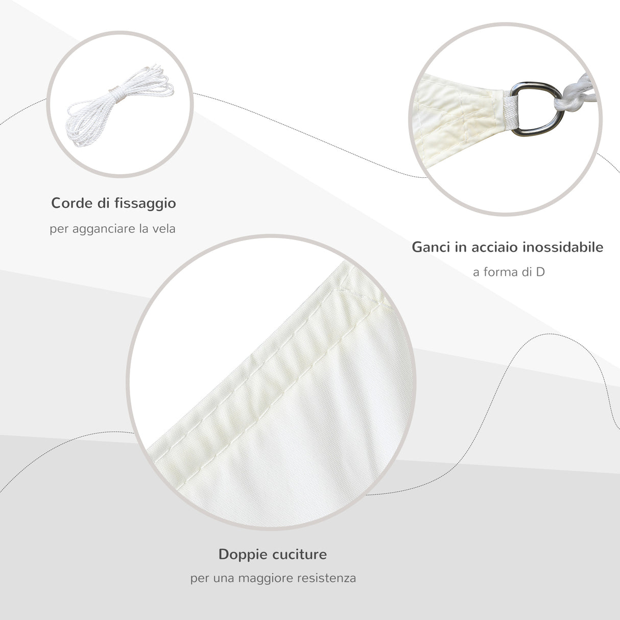 easycomfort easycomfort vela ombreggiante rettangolare tenda da sole in poliestere 3x4m bianco crema ean 8054144130880