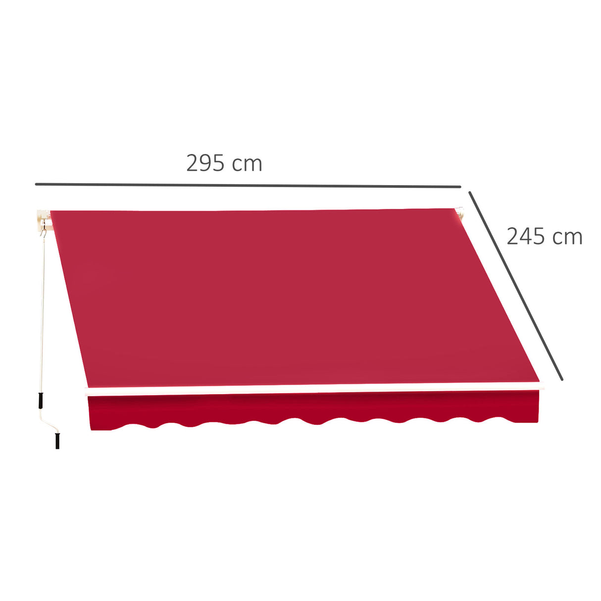 easycomfort easycomfort tenda da sole per esterno avvolgibile a parete impermeabile in poliestere rosso bordeaux 3x2.5m ean 8055776914497