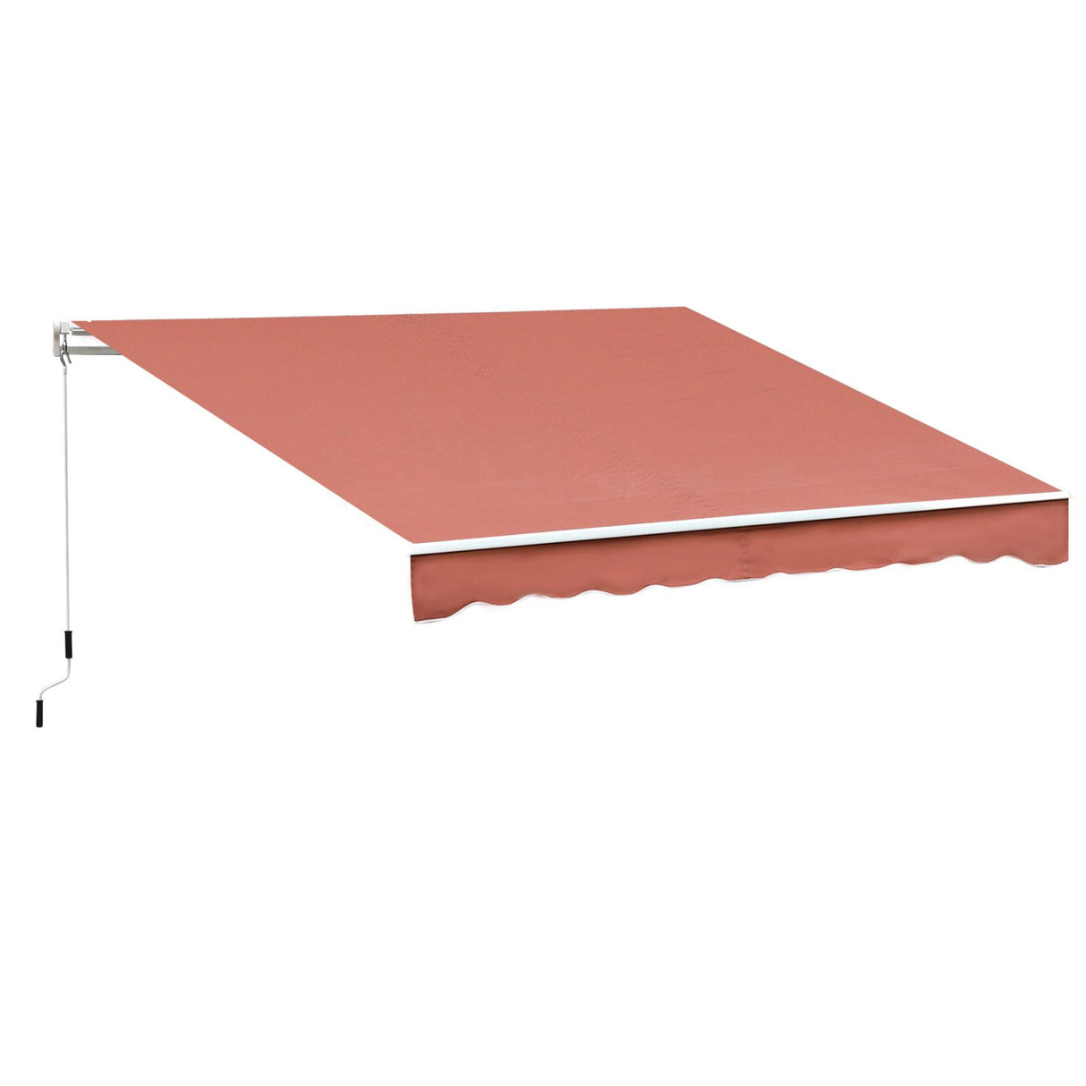 easycomfort easycomfort tenda da sole per esterno avvolgibile a manovella in metallo e alluminio 395x245cm rosso ruggine