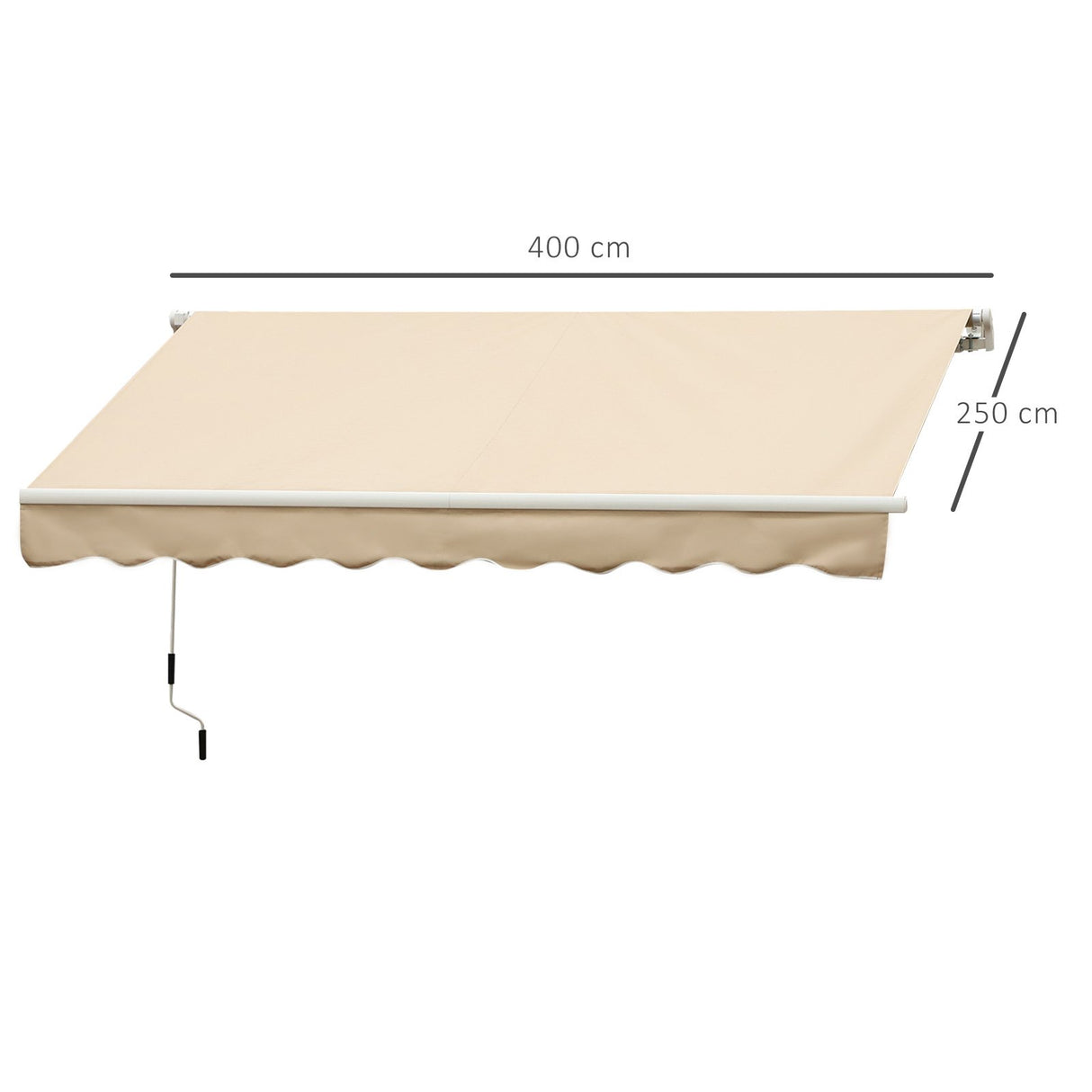 easycomfort easycomfort tenda da sole a braccio avvolgibile manuale a parete in poliestere impermeabile beige 395x245m ean 8055776913872
