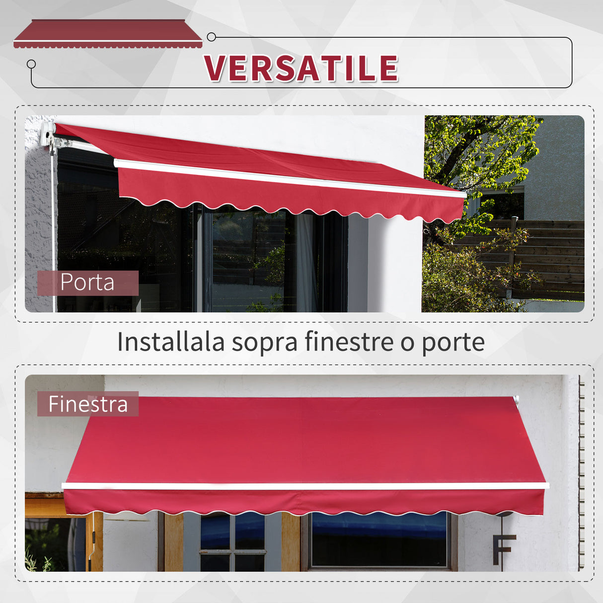 easycomfort easycomfort tenda da sole a manovella copertura impermeabile 400x250cm rosso ean 8055776913445