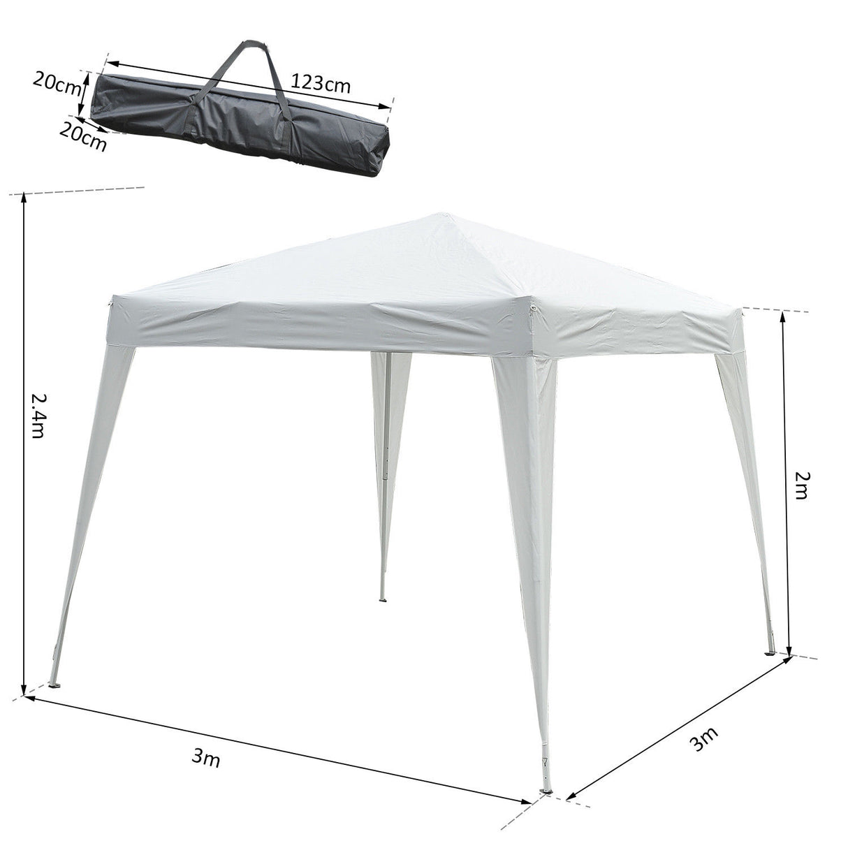 easycomfort easycomfort gazebo pop up impermeabile bianco 3x3m ean 8054144133812