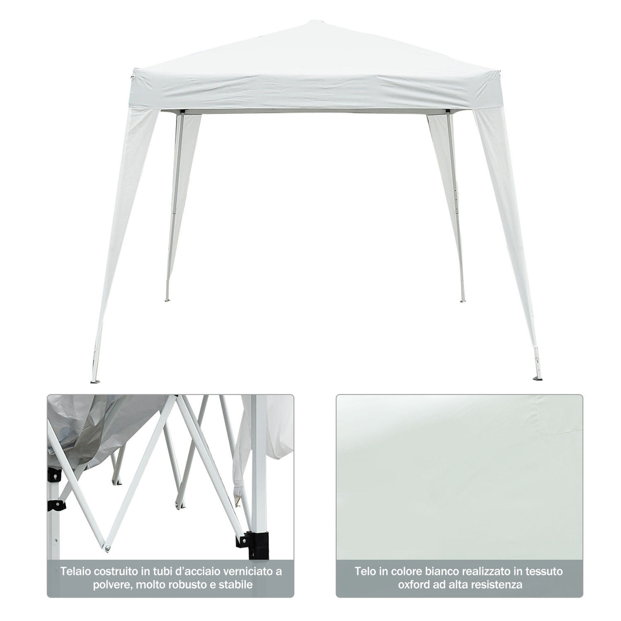 easycomfort easycomfort gazebo pop up impermeabile bianco 3x3m ean 8054144133812