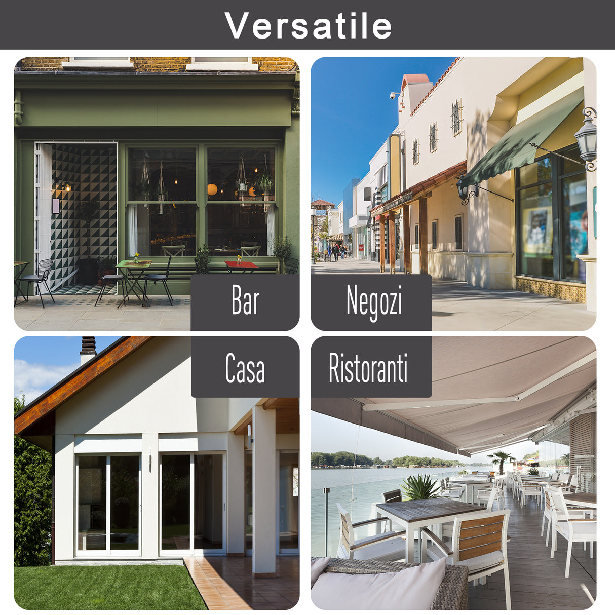 easycomfort easycomfort tenda da sole con manovella telaio telescopico e angolo regolabile grigio 200x150cm ean 8054144131016