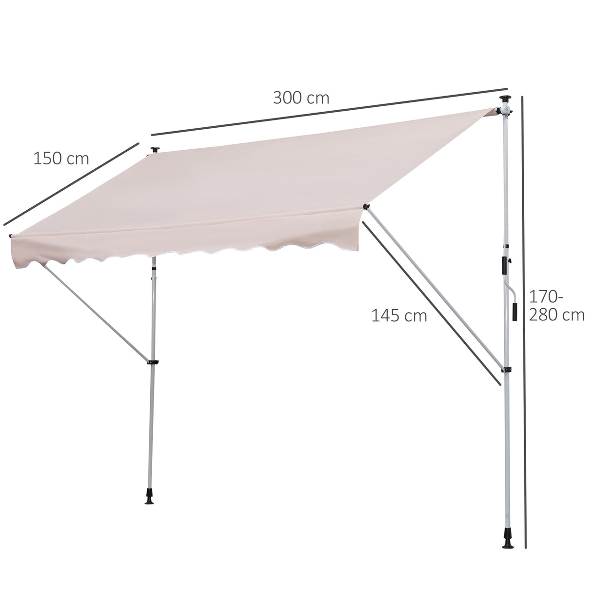 easycomfort easycomfort tenda da sole avvolgibile autoportante beige 300150cm ean 8054111848855
