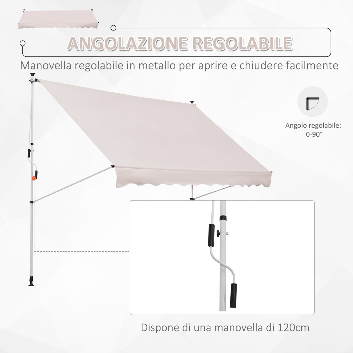 easycomfort easycomfort tenda da sole avvolgibile autoportante beige 300150cm ean 8054111848855