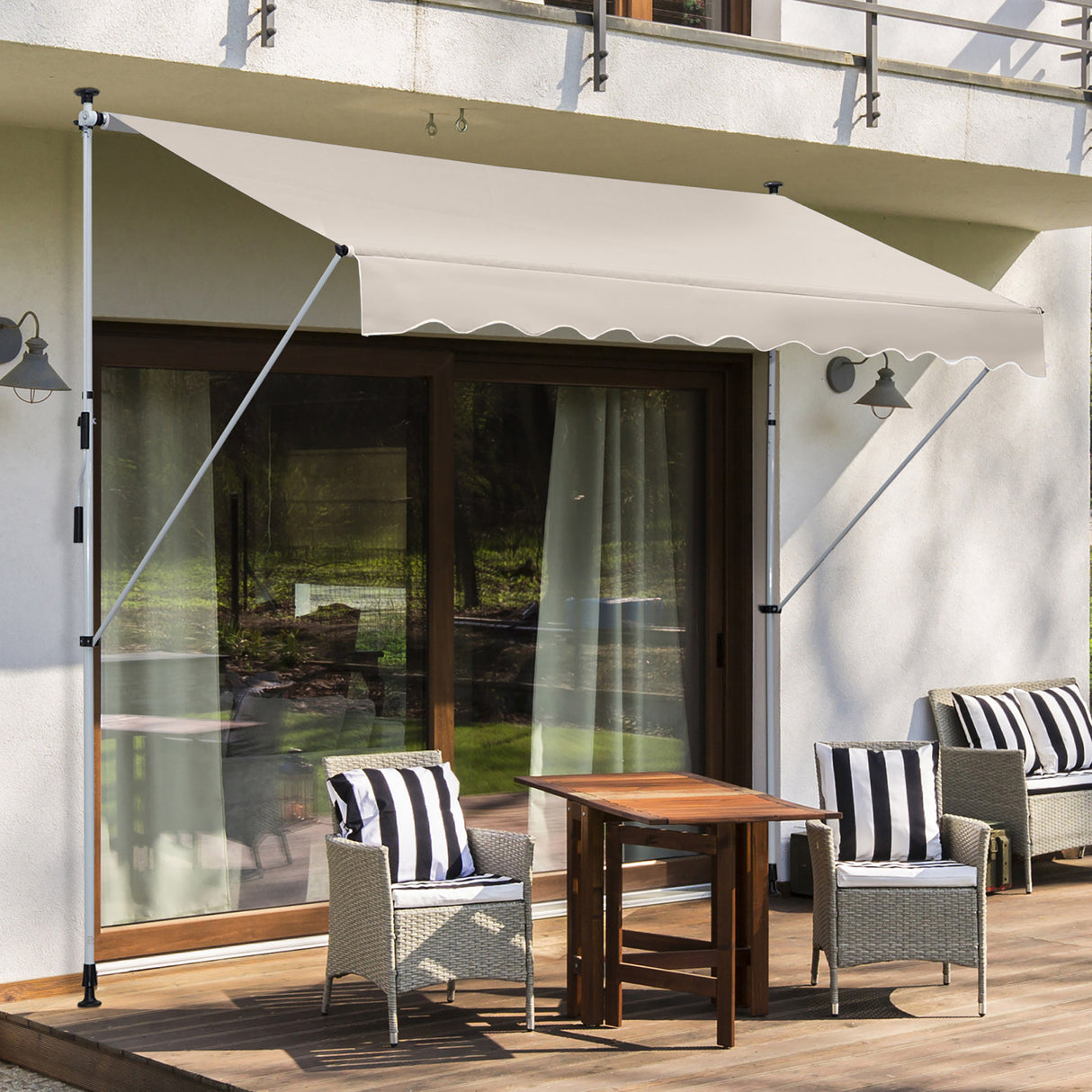 easycomfort easycomfort tenda da sole a bracci telescopica con manovella metallo e poliestere ean 8055776910819