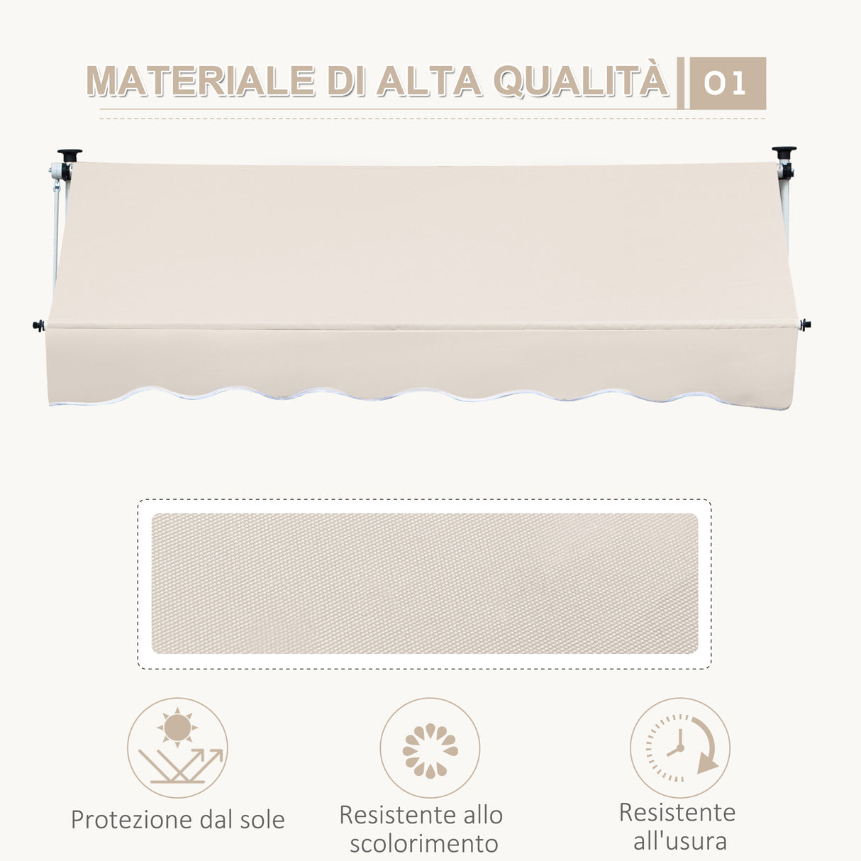 easycomfort easycomfort tenda da sole a bracci telescopica con manovella metallo e poliestere ean 8055776910819