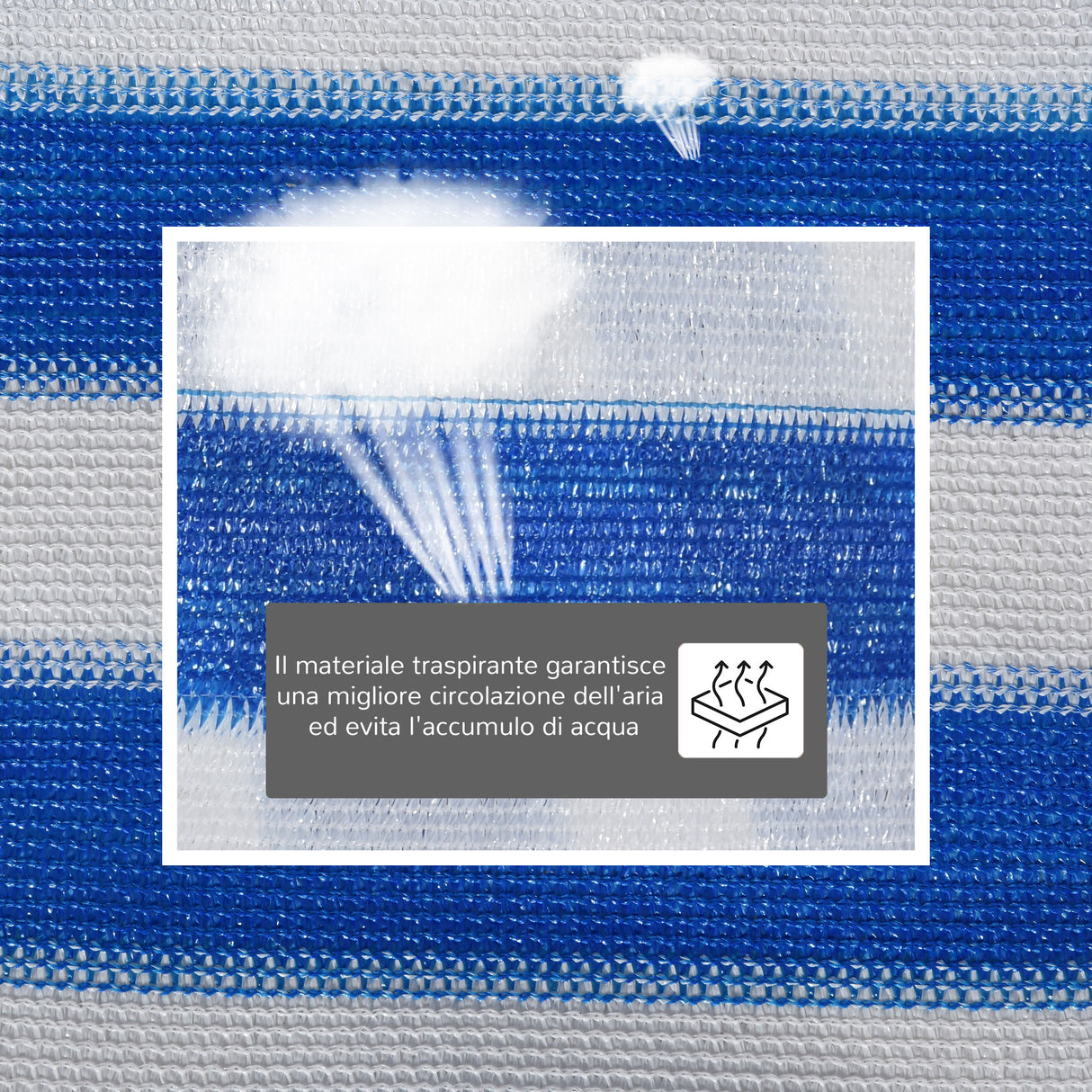 easycomfort easycomfort tenda da sole vela ombreggiante triangolare 5x5x5m anti uv e traspirante in hdpe bianca e blu