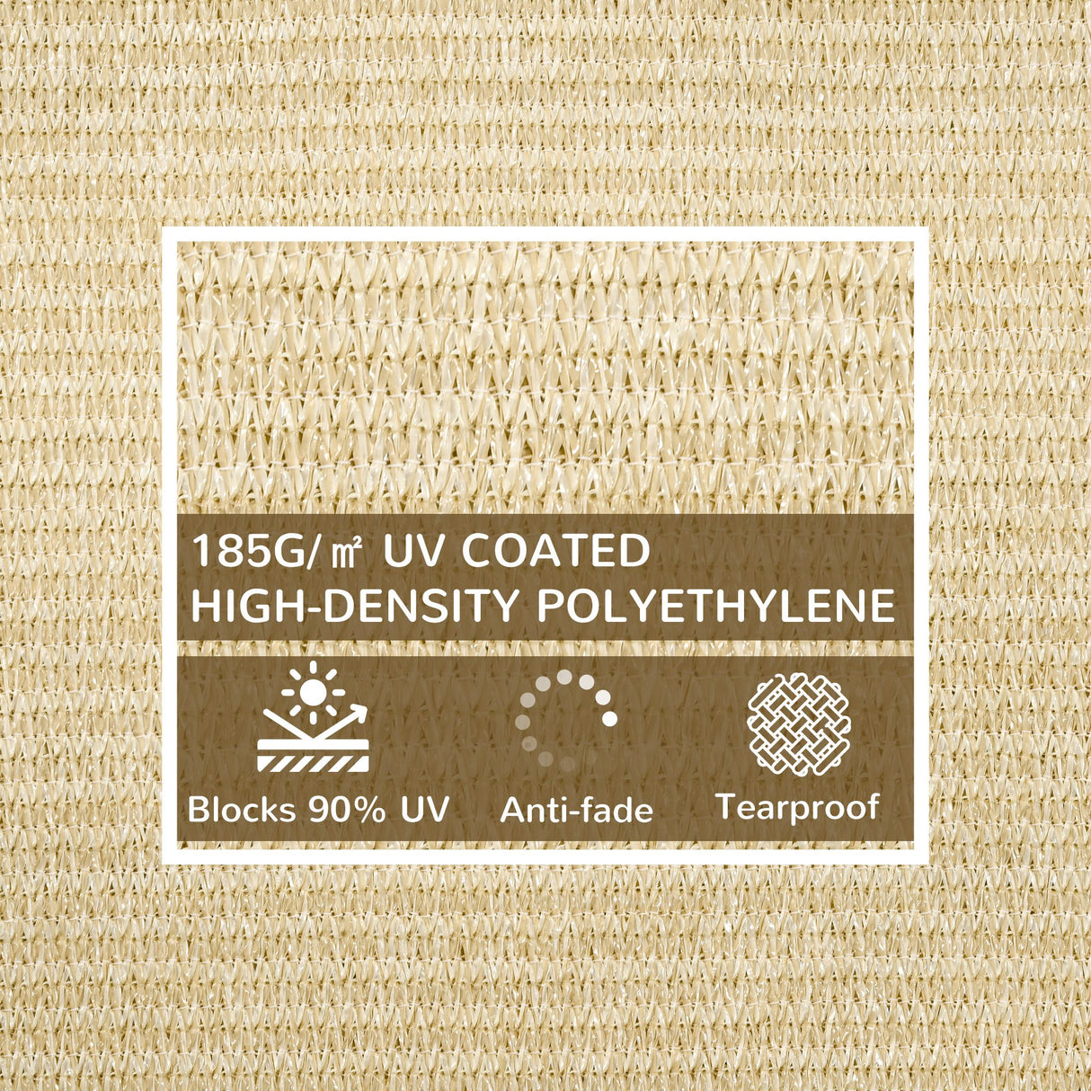 easycomfort easycomfort vela ombreggiante rettangolare 4x3 m beige in hdpe con accessori e borsa da viaggio inclusi