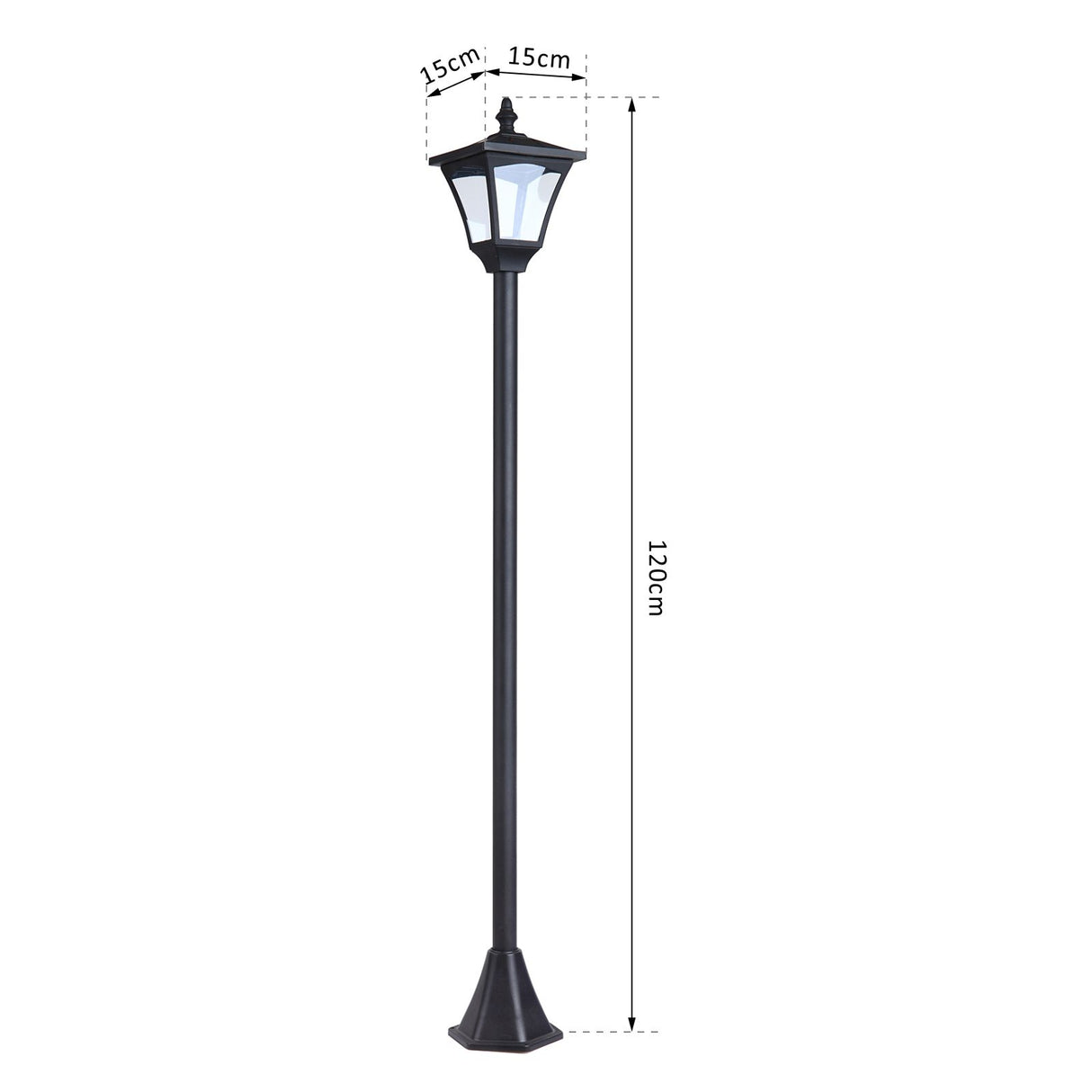 easycomfort easycomfort lampione da giardino led a pannelli solari nero 120cm ean 8054111841153