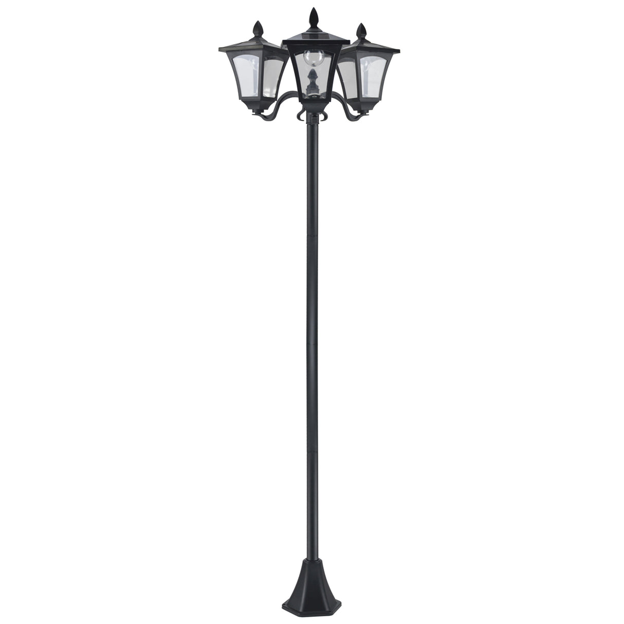 easycomfort easycomfort lampione da giardino led a energia solare nero 182.5cm