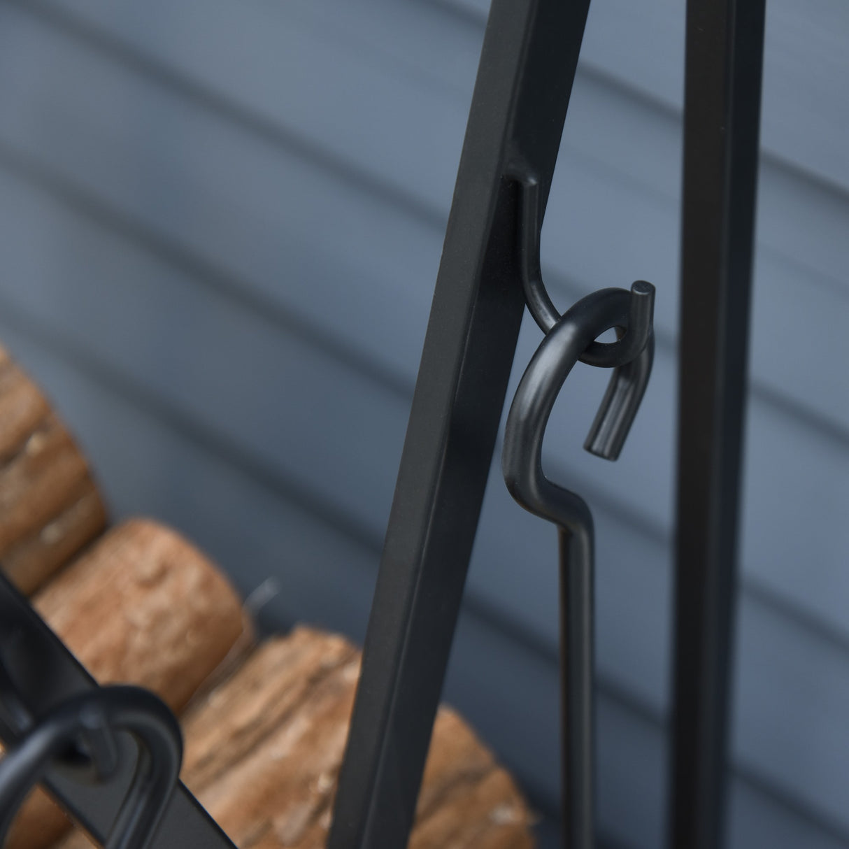 easycomfort easycomfort portalegna da interno ed esterno in acciaio porta legna per camino con attizzatoio paletta scopino pinza 46x30x76cm nero