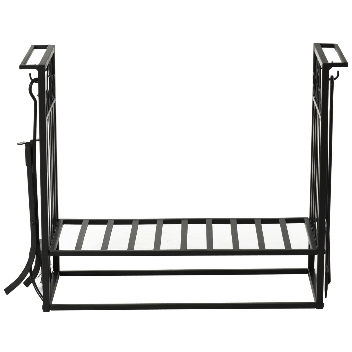 easycomfort easycomfort portalegna in acciaio nero per interni ed esterni con 4 attrezzi inclusi ean 8054111846028