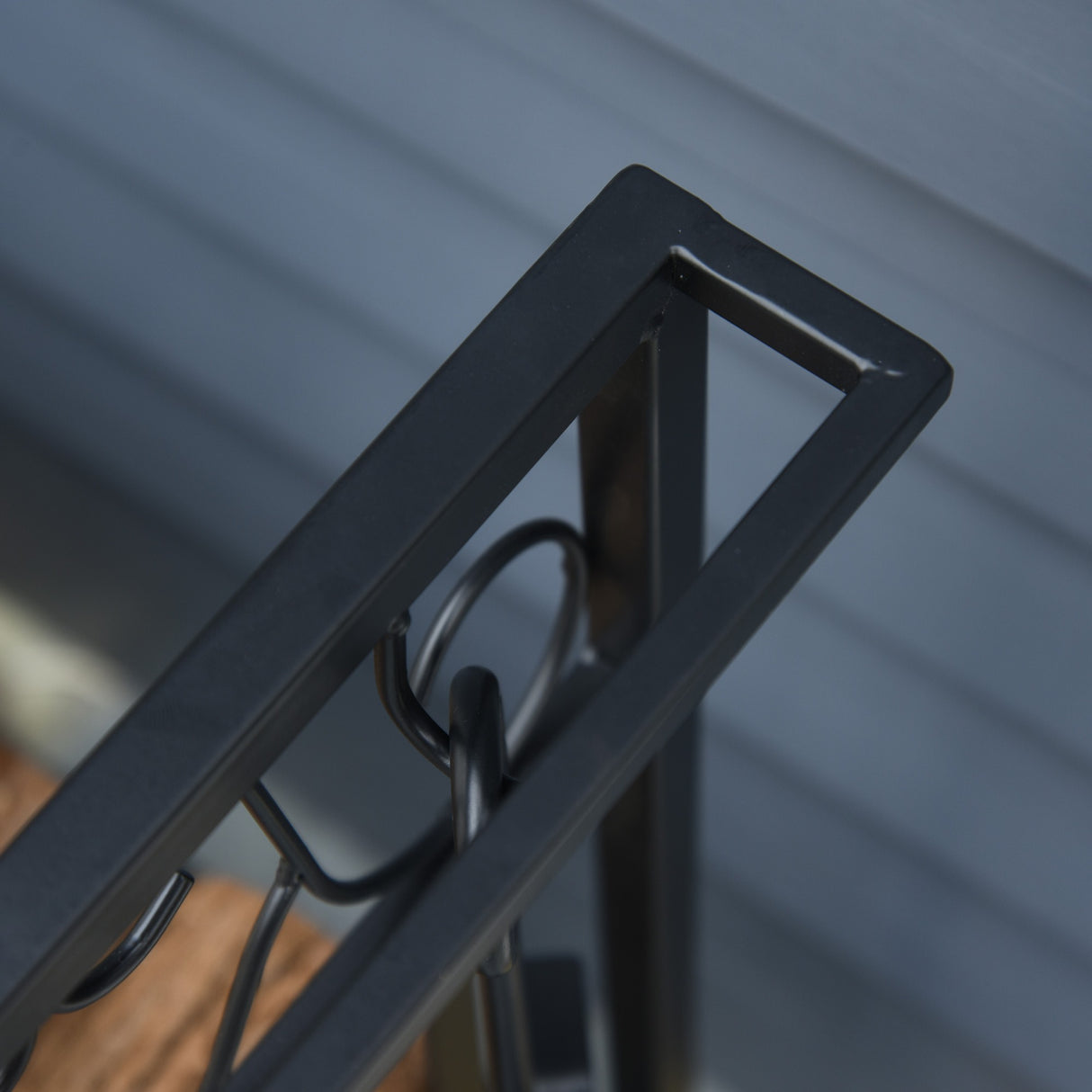 easycomfort easycomfort portalegna in acciaio nero per interni ed esterni con 4 attrezzi inclusi ean 8054111846028