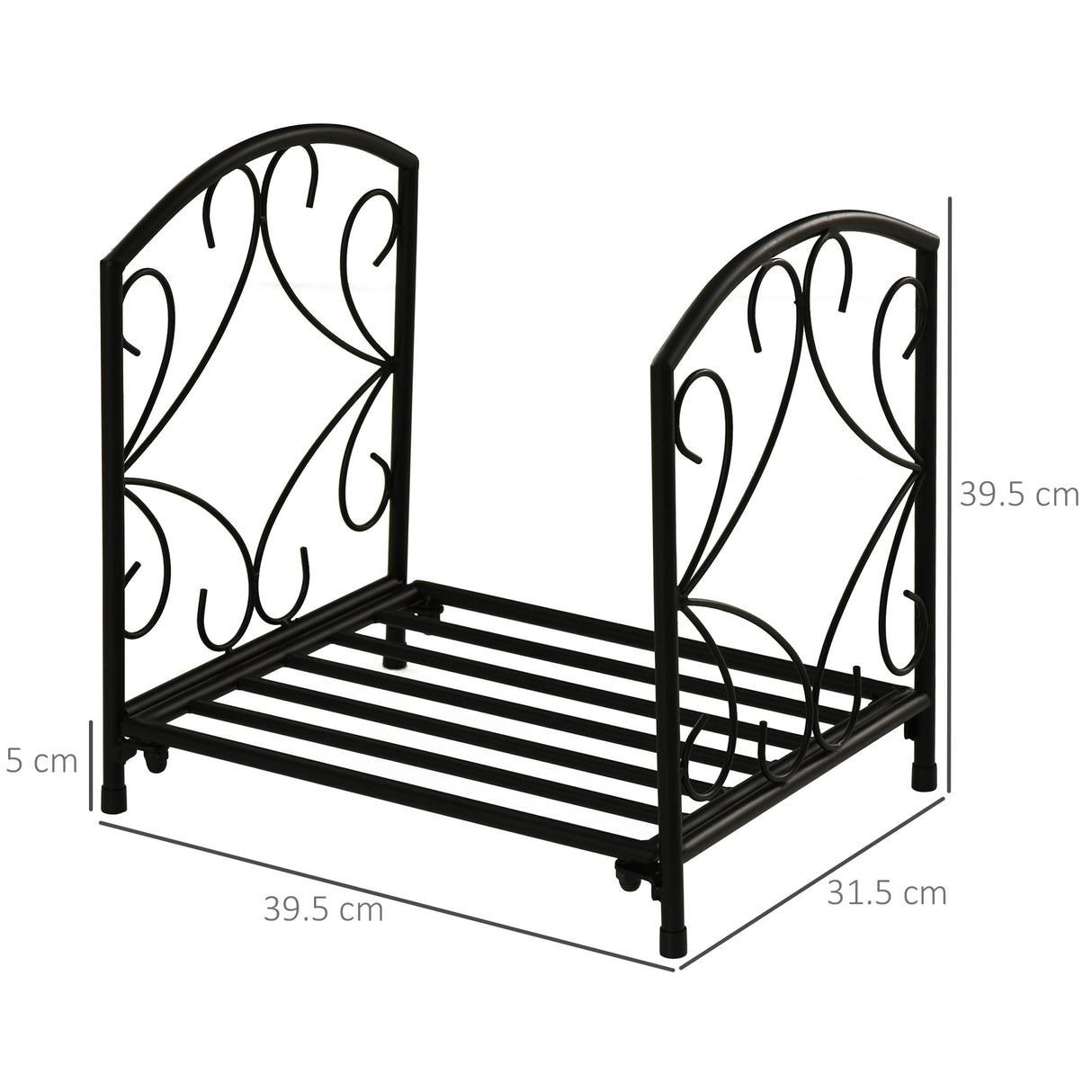 easycomfort easycomfort portalegna per camino da interno ed esterno in metallo con base rialzata per 50kg di legna 39.5x31.5x39.5cm nero