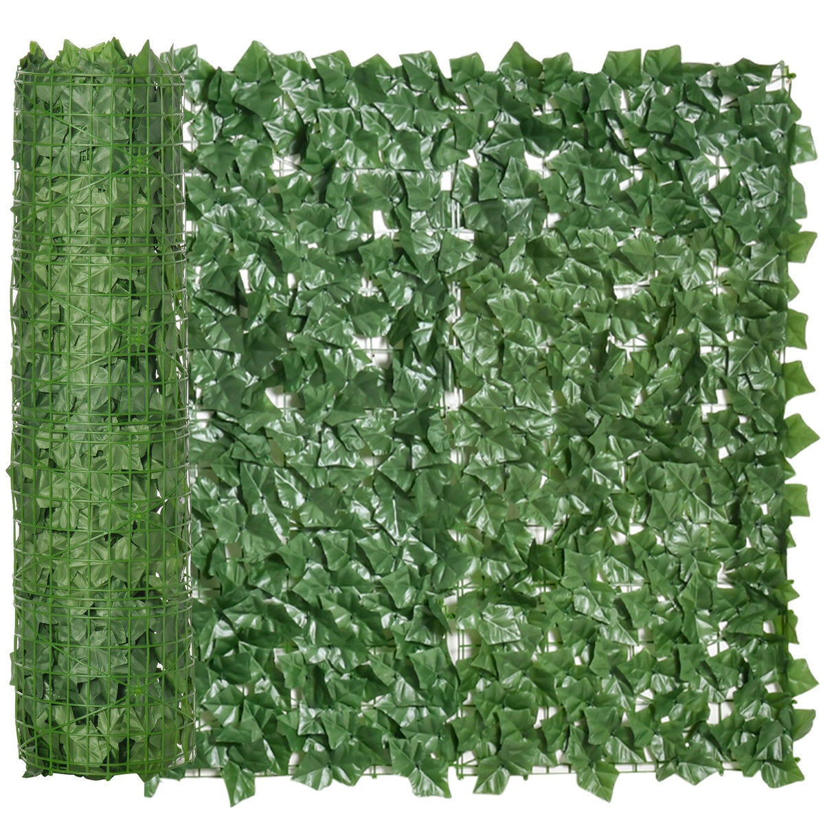 easycomfort easycomfort rotolo di siepe artificiale per balcone e giardino in pe anti uv con foglie verde scuro 300x100cm