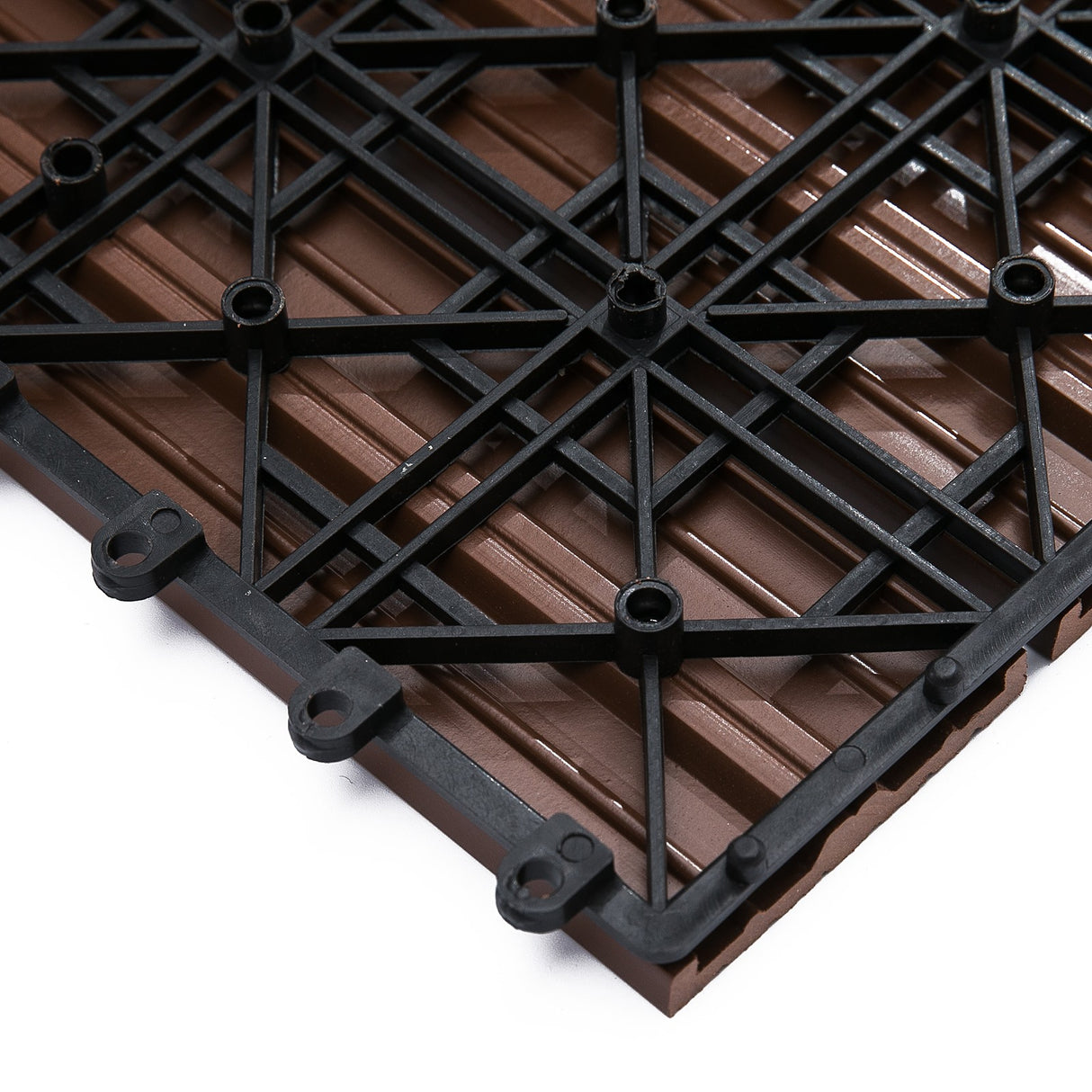 easycomfort easycomfort piastrelle da giardino incastrabili set da 11 mattonelle per esterno pavimentazione giardino marrone 30x30x2 2cm ean 8054111844789