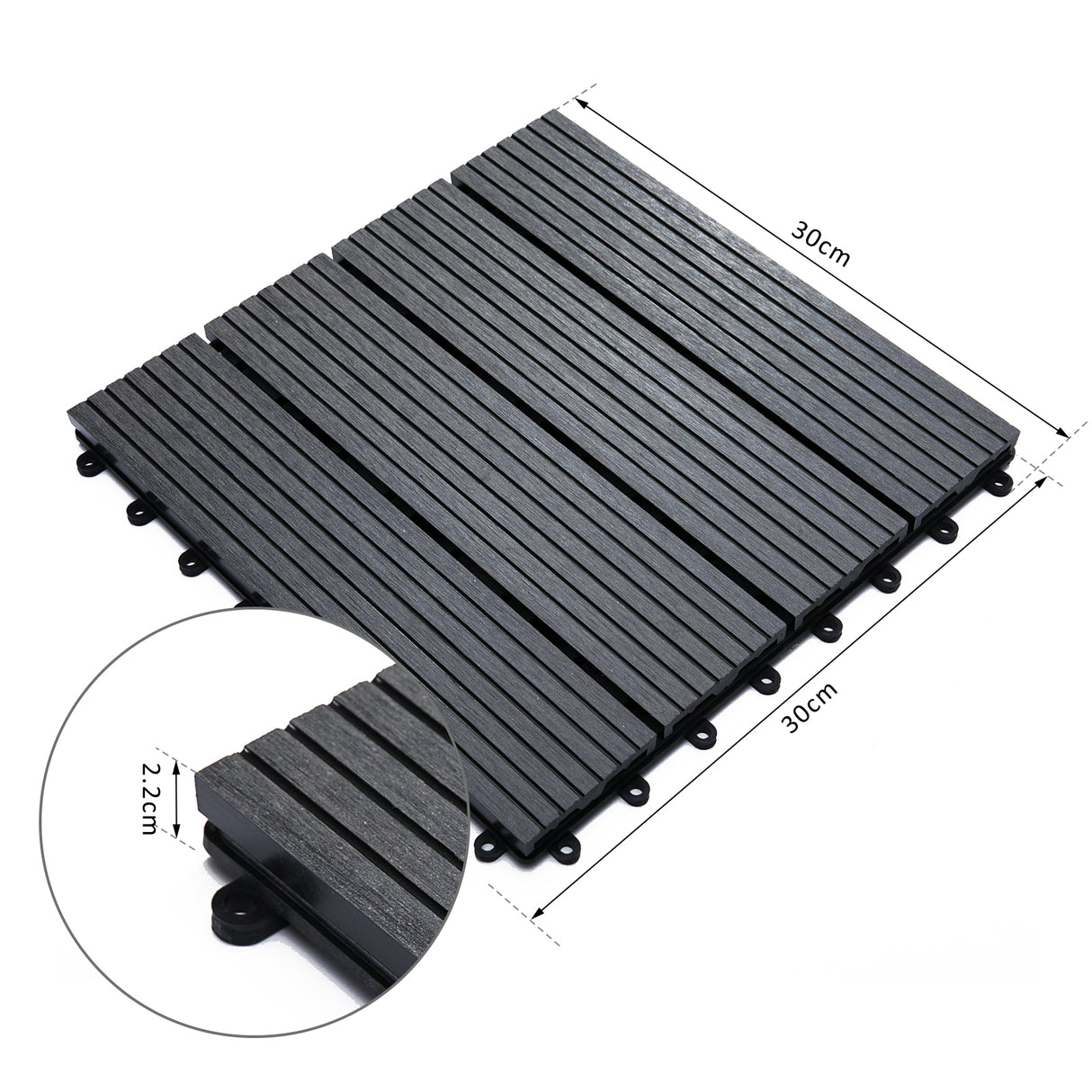 easycomfort easycomfort piastrelle da giardino incastrabili set da 11 mattonelle per esterno pavimentazione giardino grigio 30x30x2.2cm ean 8054111845939