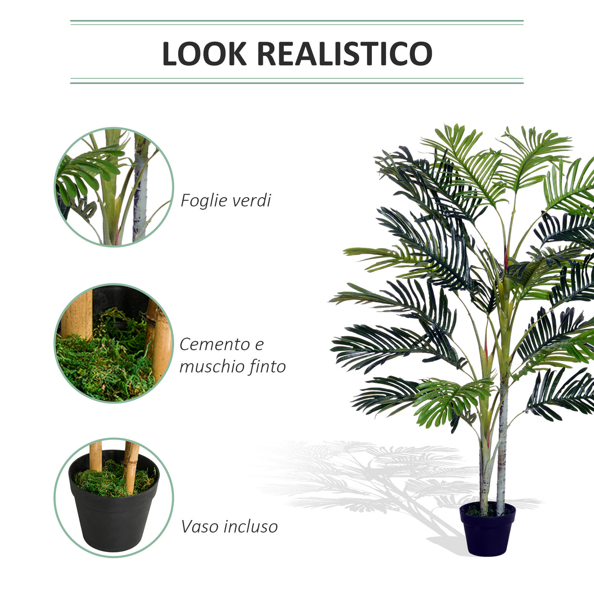 easycomfort easycomfort pianta finta palma artificiale in vaso da 150cm per interni ed esterni