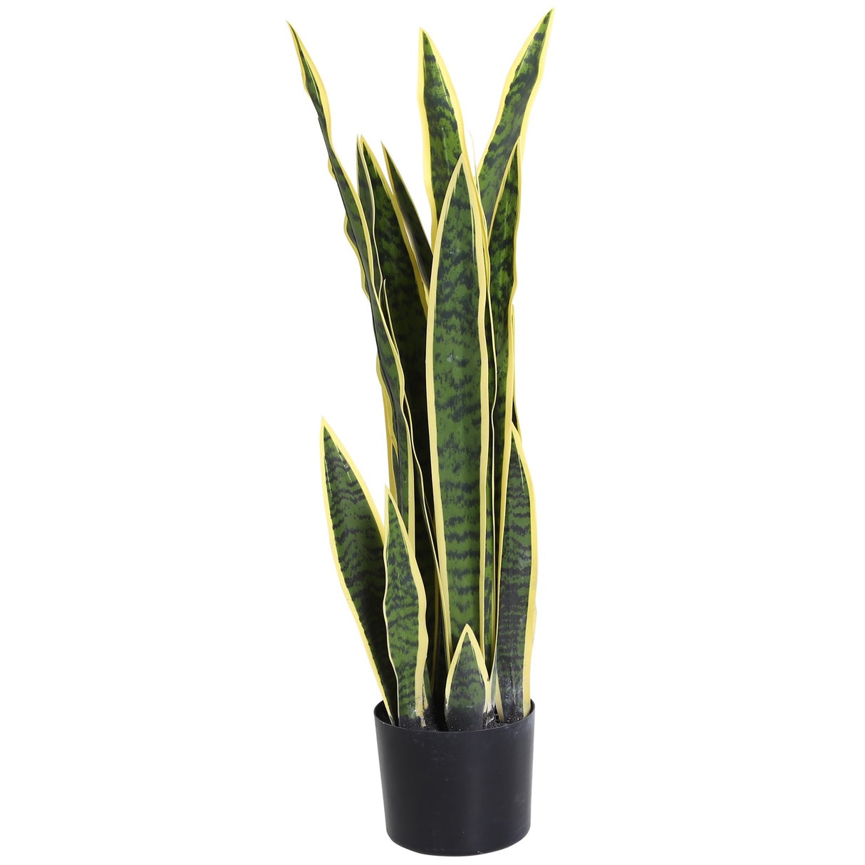 easycomfort easycomfort sanseveria artificiale pianta da esterno e interno con vaso decorativo realistica verde e giallo 15cm x 80cm ean 8054111841894