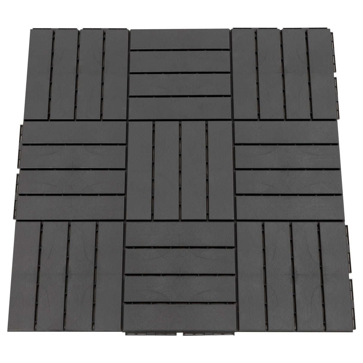 easycomfort easycomfort set 9 mattonelle a incastro per terrazzo piastrelle per pavimenti 30x30x2cm in pp antiscivolo area 0 81 mq nero ean 8054111842457