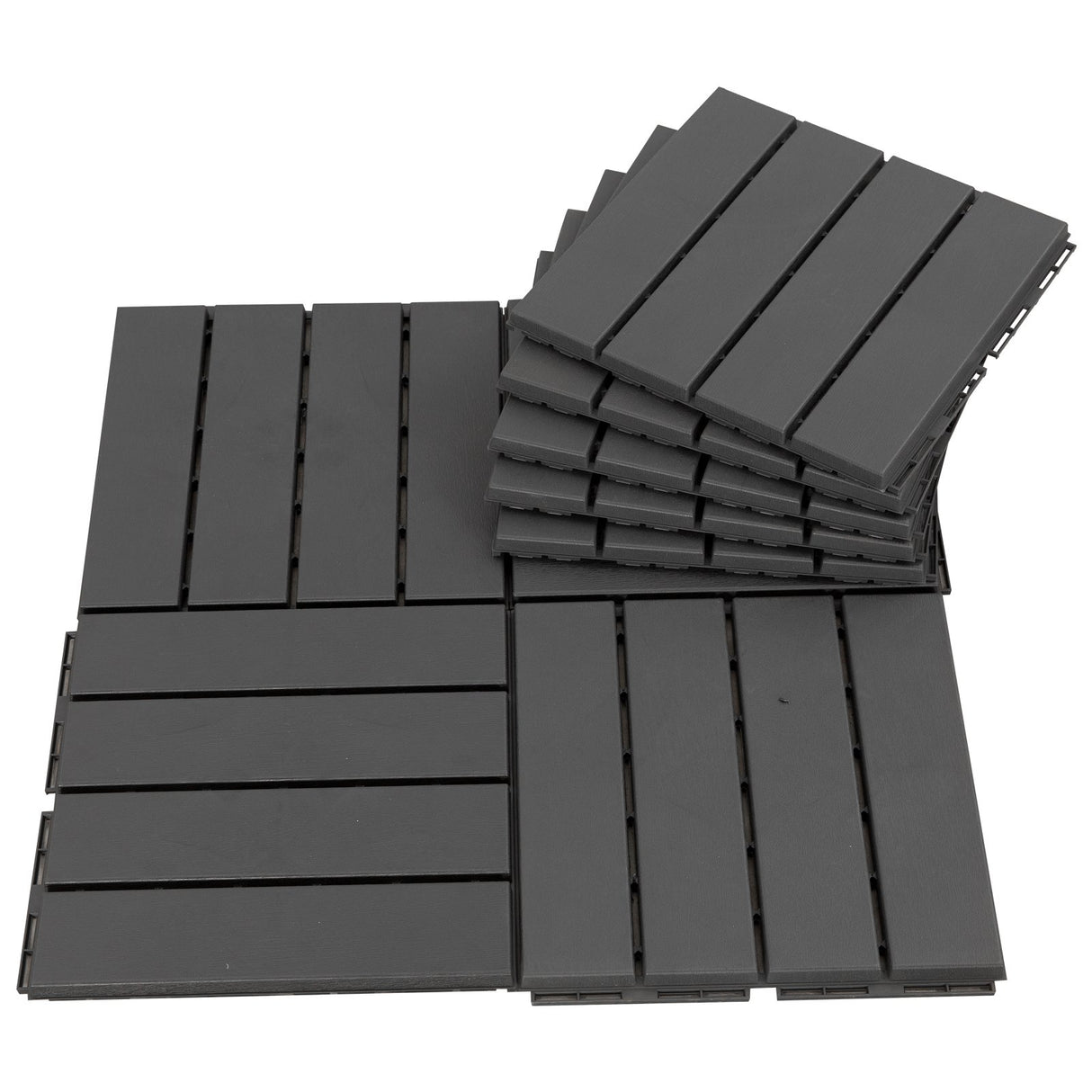 easycomfort easycomfort set 9 mattonelle a incastro per terrazzo piastrelle per pavimenti 30x30x2cm in pp antiscivolo area 0 81 mq nero ean 8054111842457